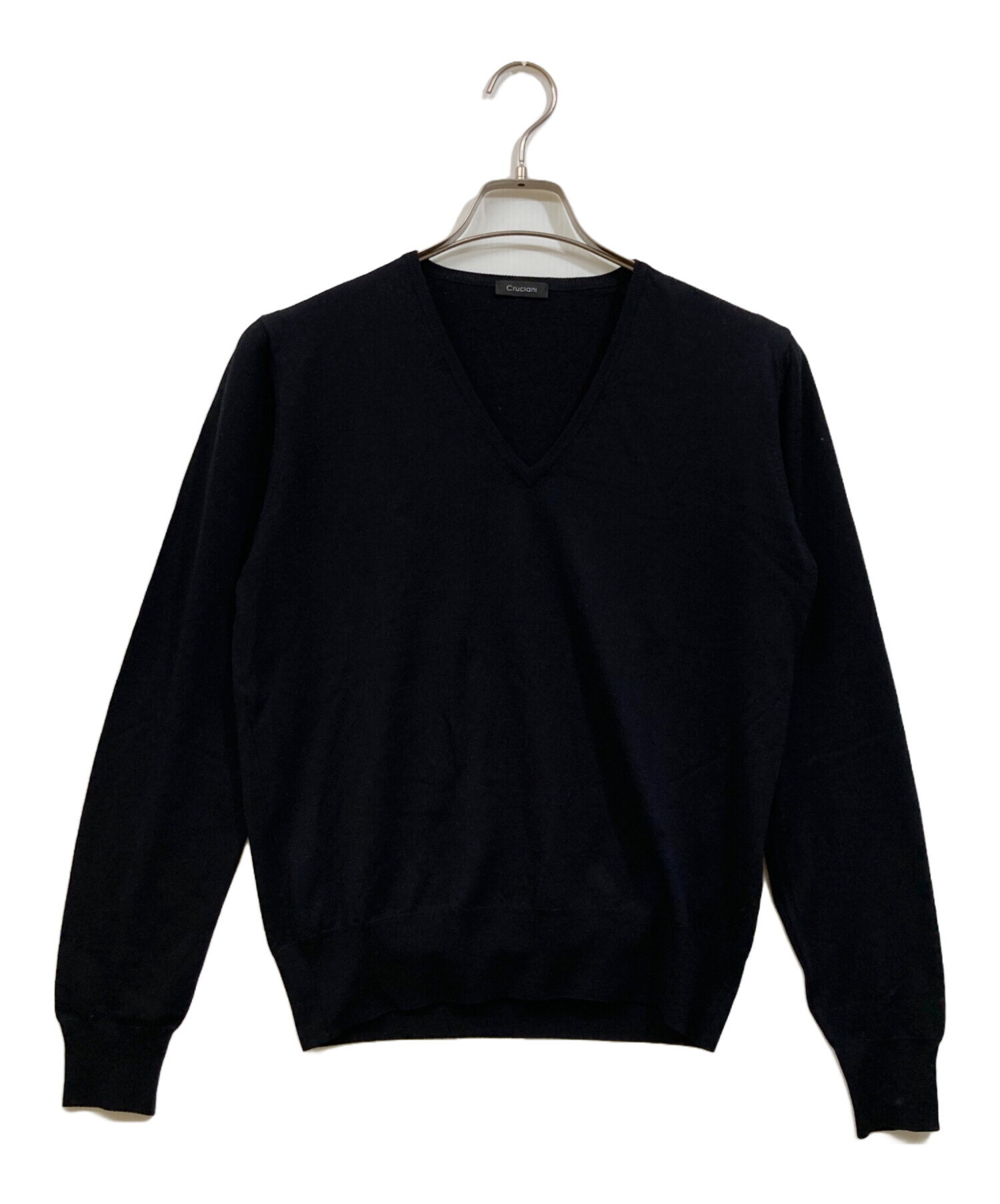 最終値下げ【新品同様】クルチアーニ　CRUCIANI Vネック　ブラックM 中古・古着通販】Cruciani (クルチアーニ) Vネックウールニット