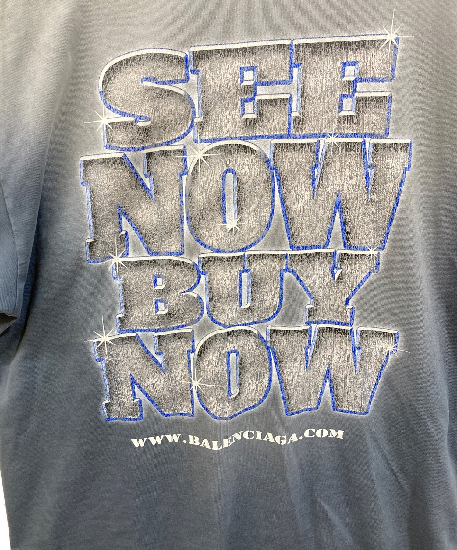 BALENCIAGA SNBN Tシャツ BALENCIAGA Snbn T-shirt Large Fit in Blue | REVERSIBLE