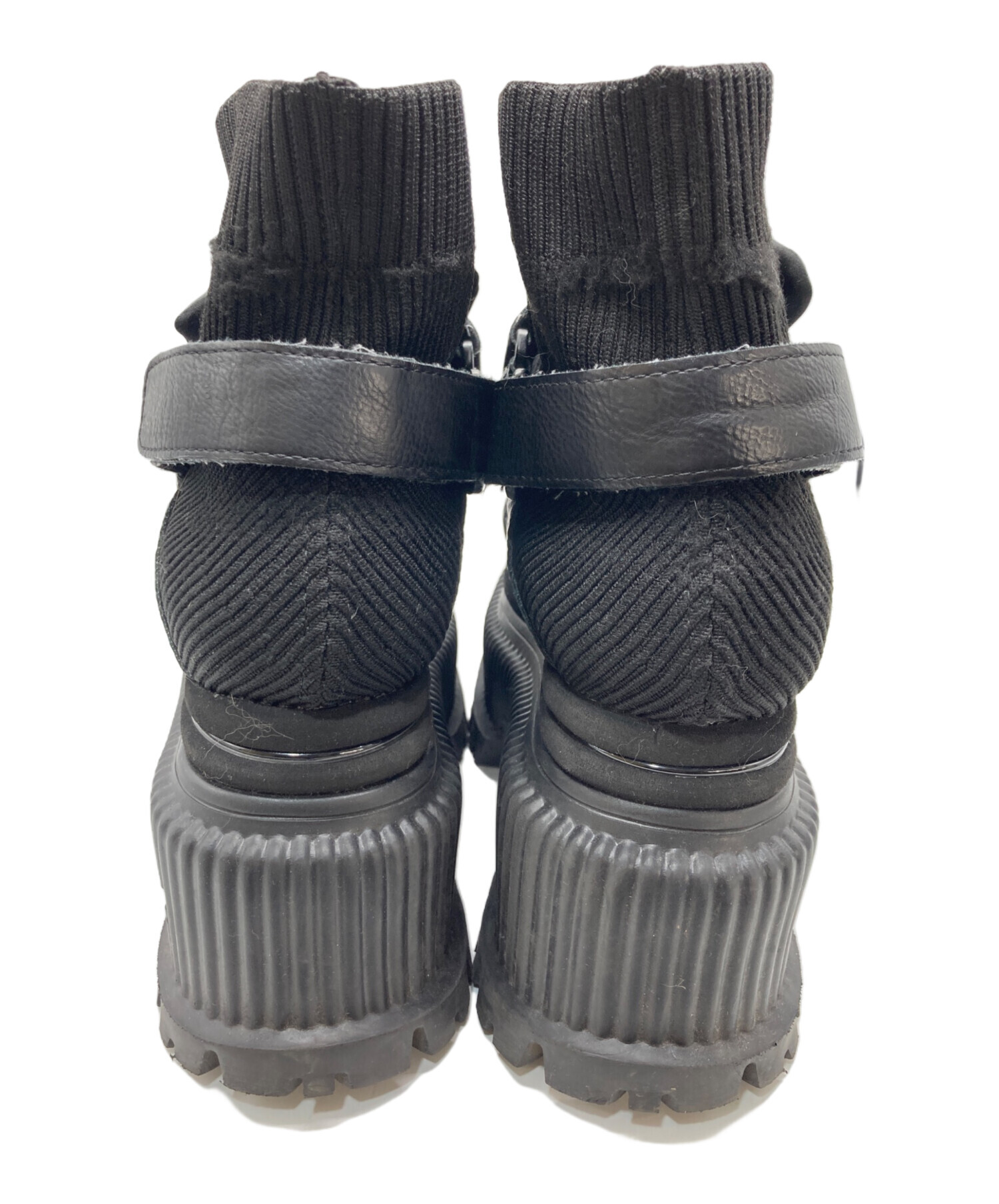 中古・古着通販】YELLO (イエロー) PLATFORM SHORT BOOTS ブラック