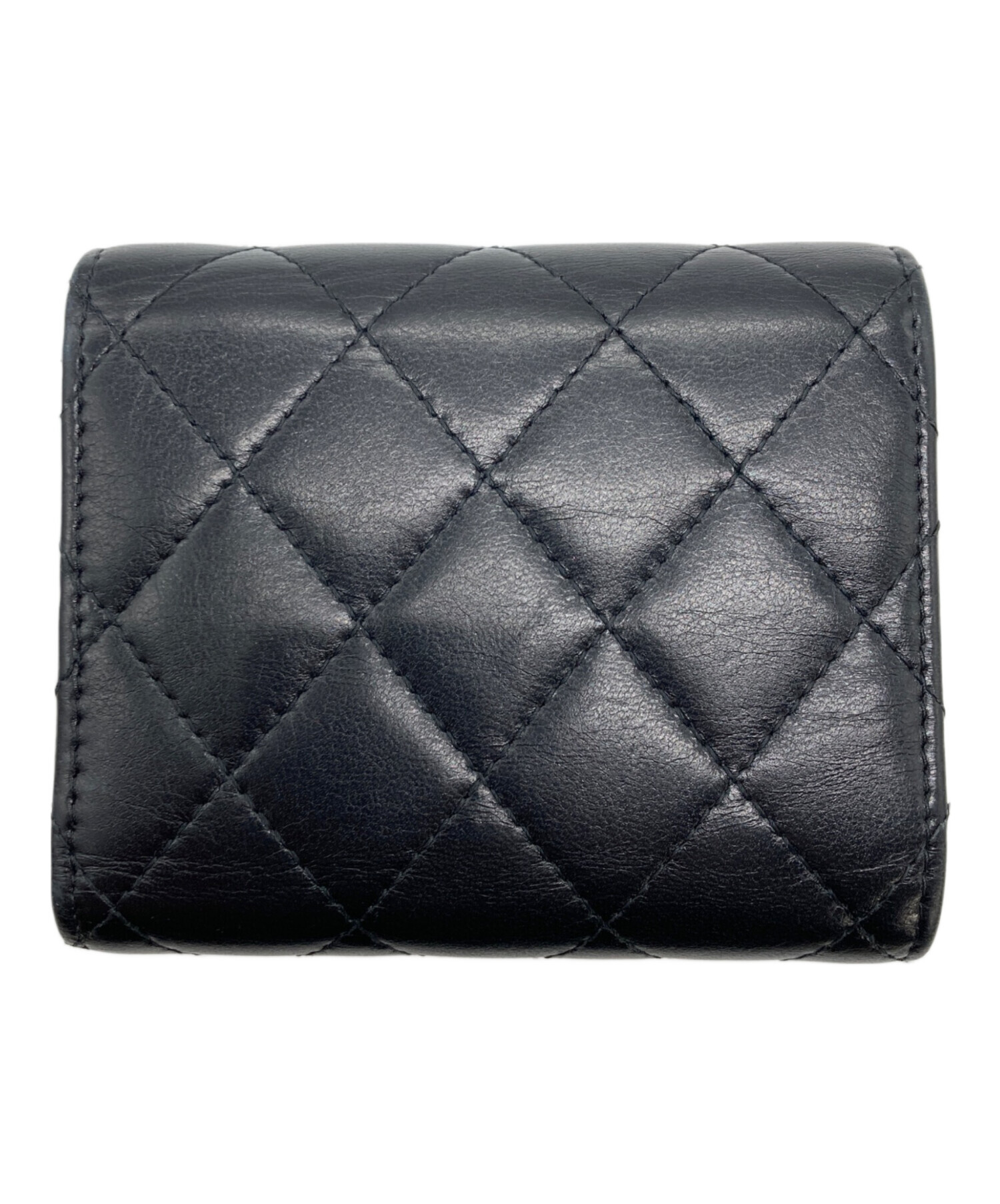 中古・古着通販】CHANEL (シャネル) 3つ折り財布 ブラック｜ブランド