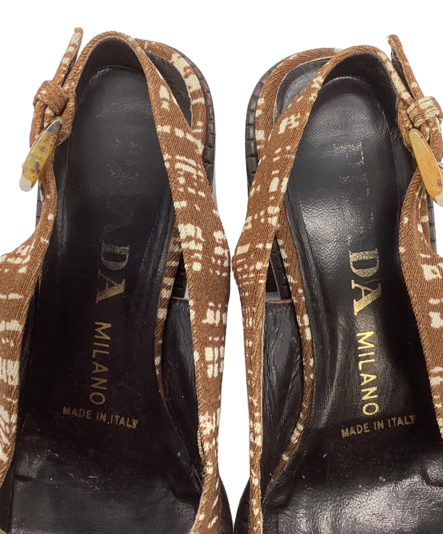 中古・古着通販】PRADA (プラダ) ヒールサンダル ブラウン サイズ:36 中古・古着通販】PRADA (プラダ) ヒールサンダル ブラウン サイズ:36