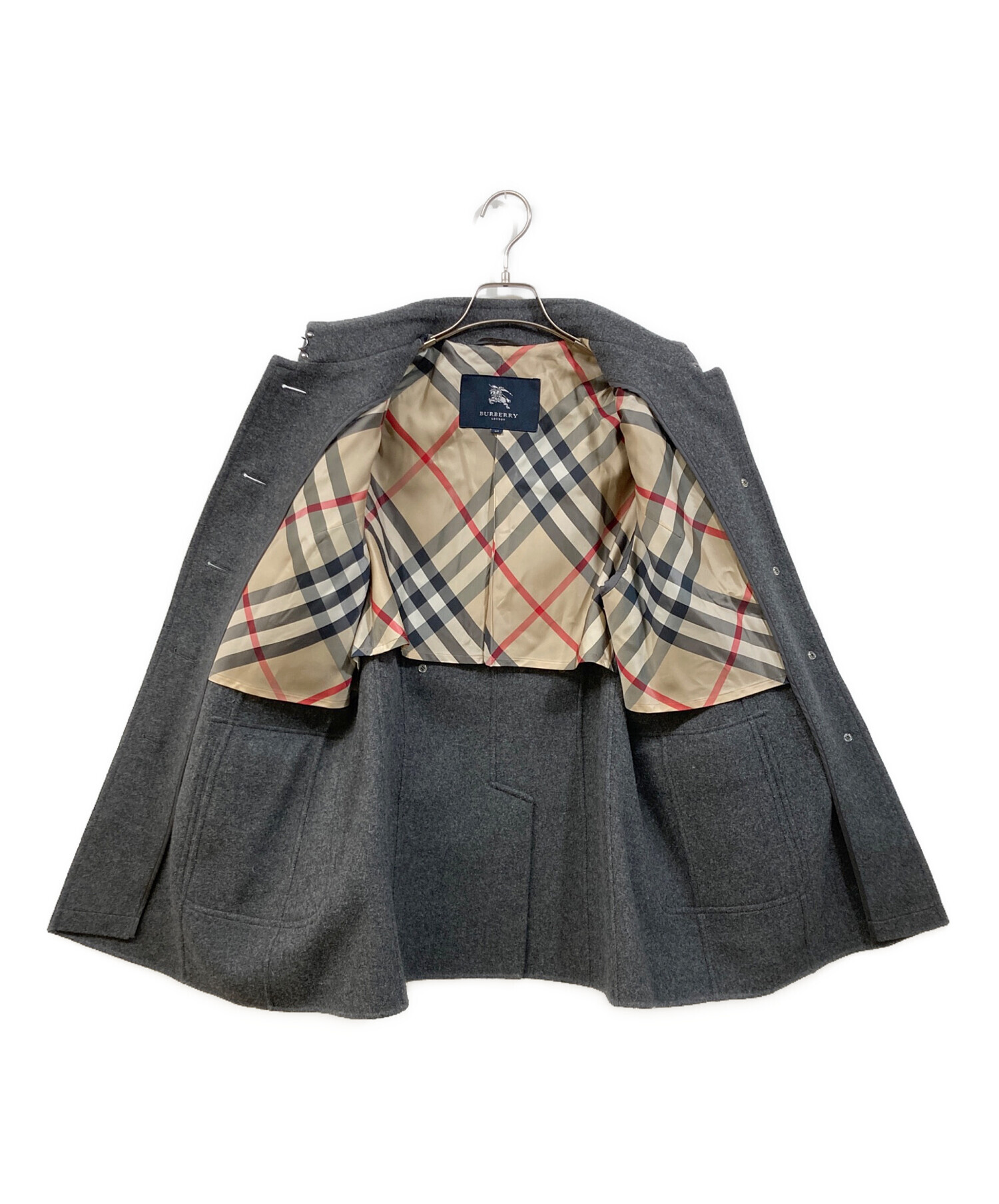 【専用】BURBERRY LONDON ショートコート カシミア混 グレー 9号 中古・古着通販】BURBERRY (バーバリー) カシミヤ混ウールショート