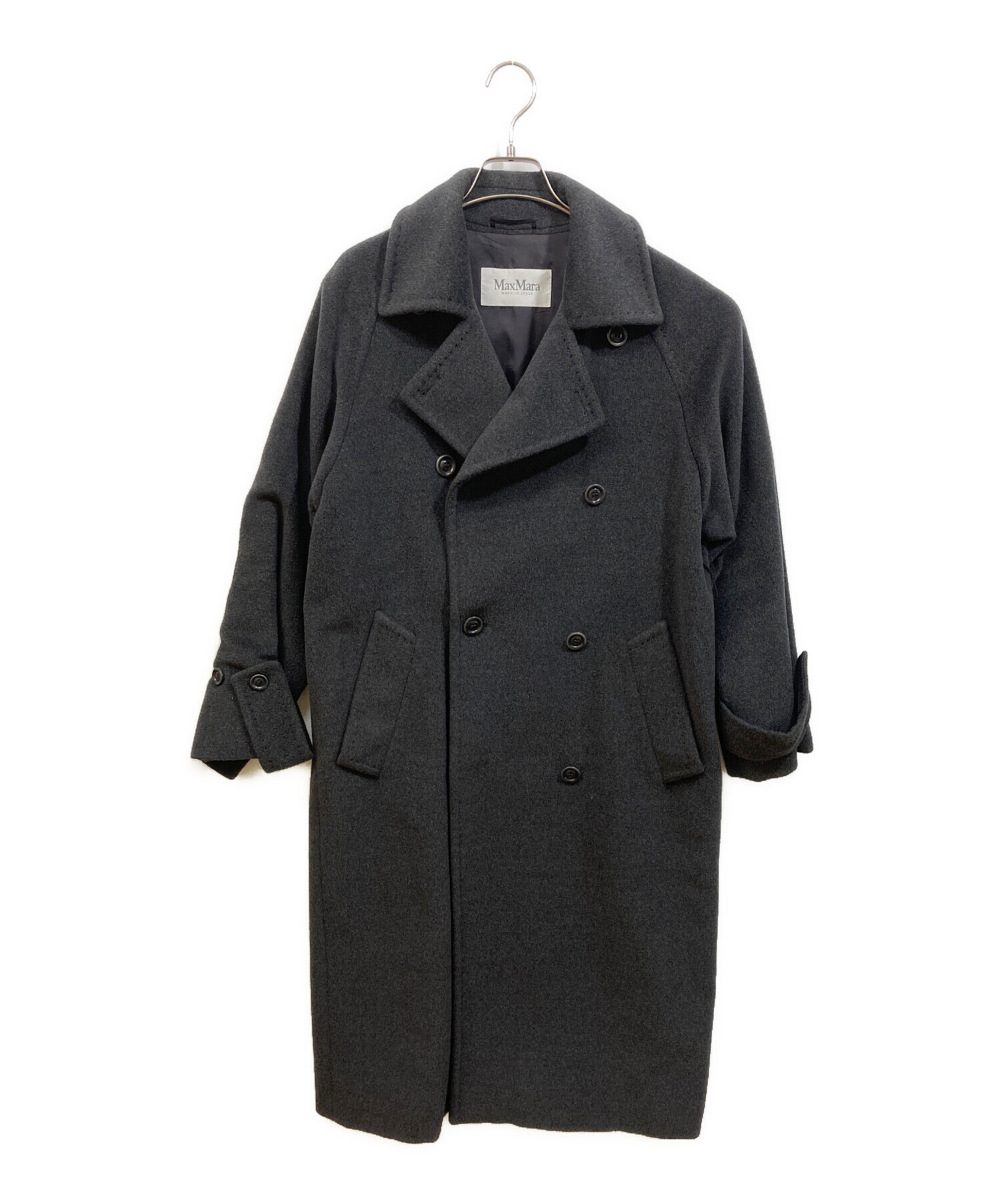Max Mara マックスマーラ ダブルブレスト ウール コート 白タグ グレー 中古・古着通販】MaxMara (マックスマーラ) ダブルブレスト