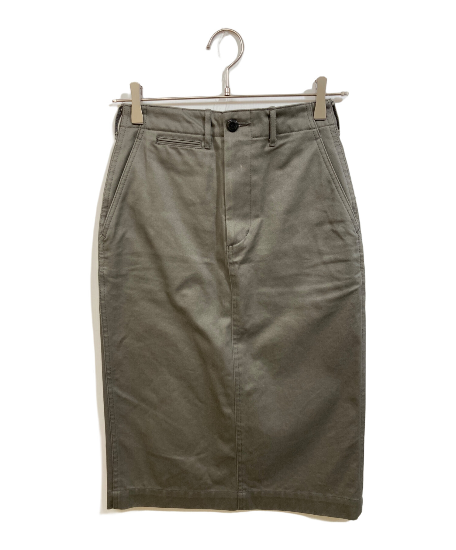中古・古着通販】HYKE (ハイク) COTTON TWILL ARMY CHINO SKIRT カーキ