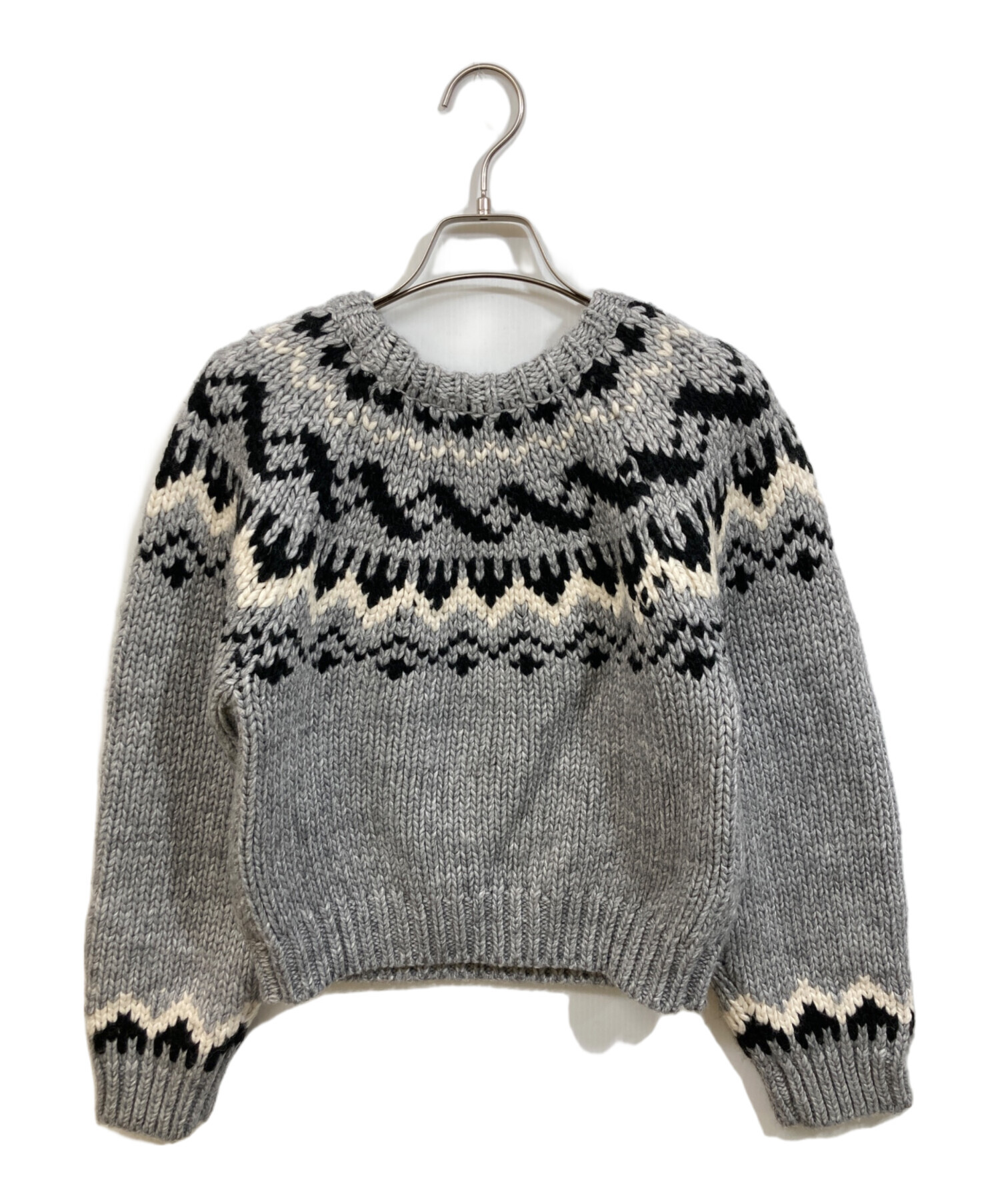 Lochie - epine  エピヌ アームステッチバイカラーニット ベージュ 中古・古着通販】epine (エピヌ) bijou Nordic knit グレー サイズ