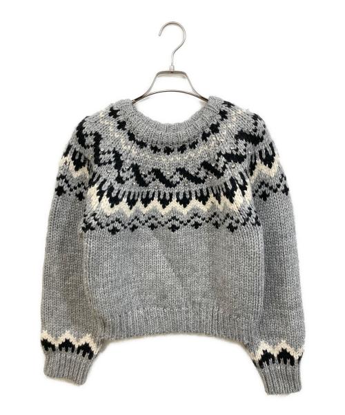 中古・古着通販】epine (エピヌ) bijou Nordic knit グレー サイズ