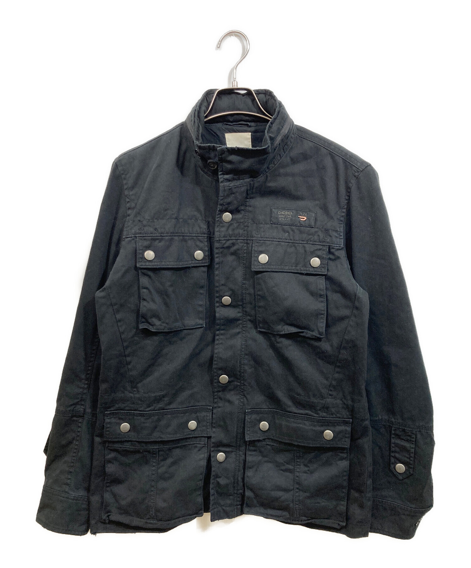中古・古着通販】DIESEL (ディーゼル) ミリタリージャケット ブラック 