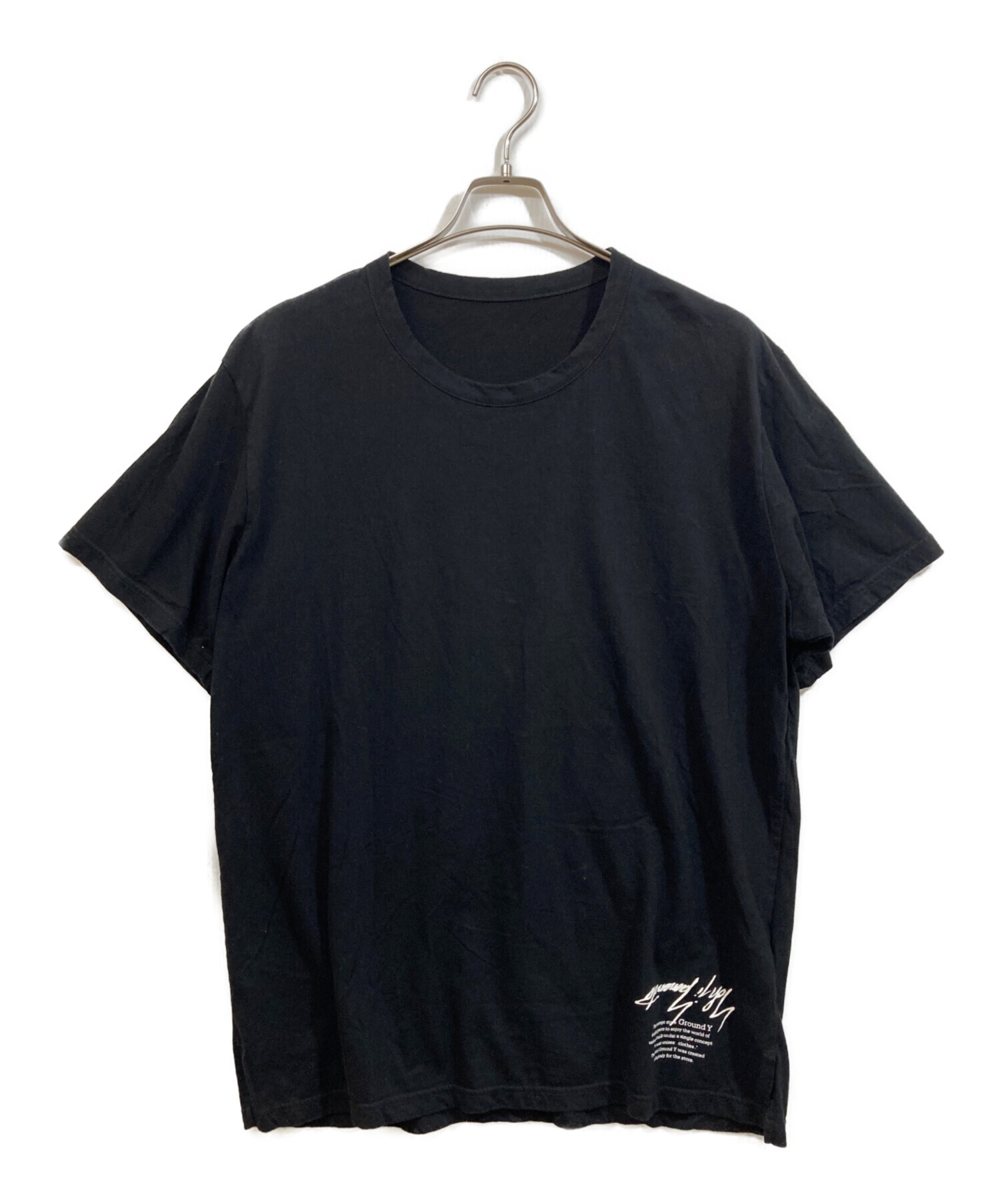 中古・古着通販】GROUND Y (グラウンドワイ) 半袖Tシャツ ブラック 