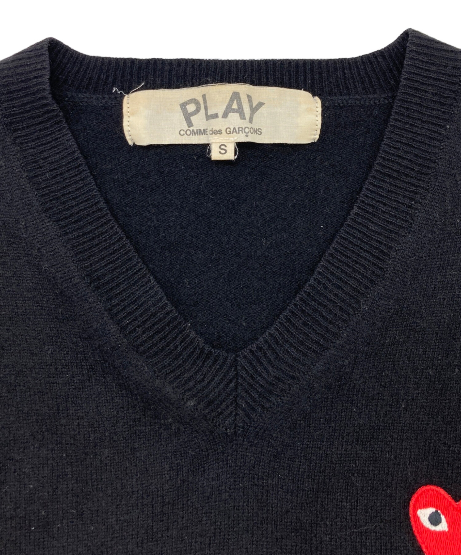 PLAY COMME des GARÇONS Vネックセーター S ブラック COMME des GARCONS - 美品 COMME des GARCONS 09s Vネックニット