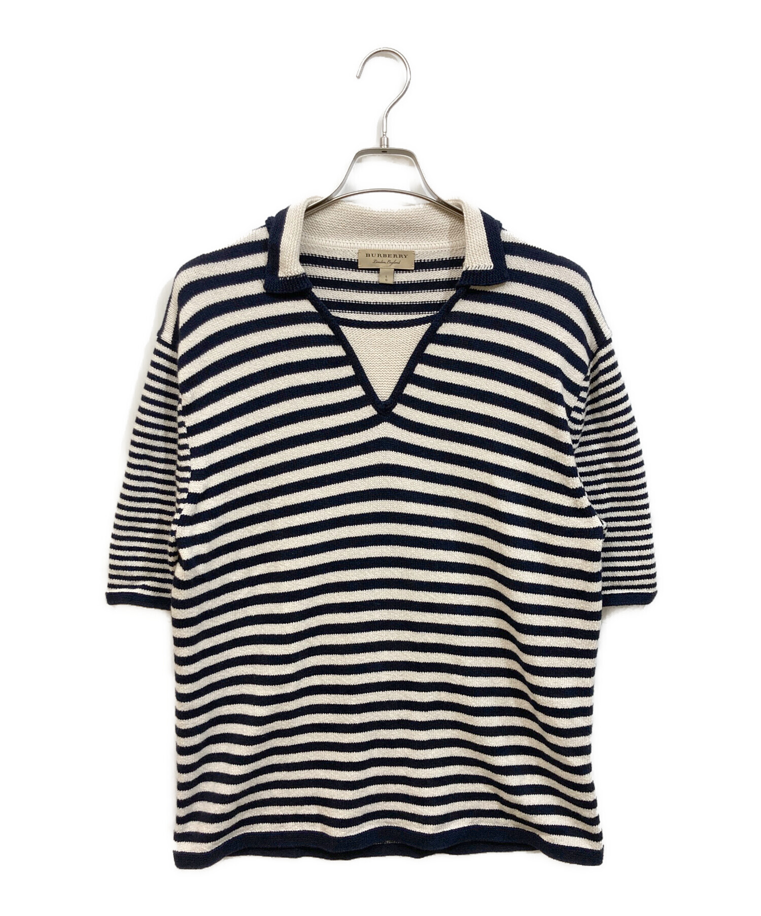 中古・古着通販】BURBERRY (バーバリー) ボーダーニット ネイビー