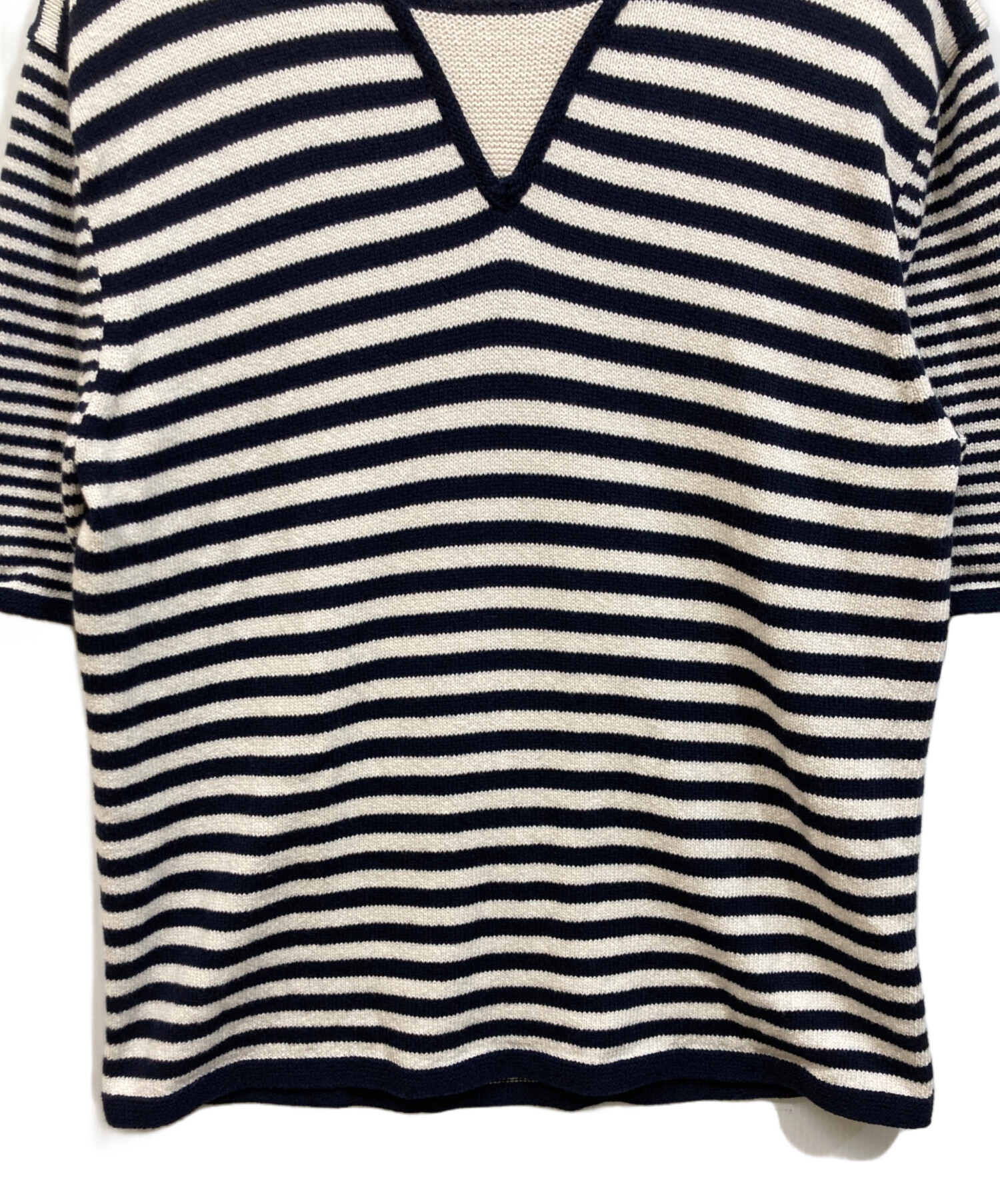 中古・古着通販】BURBERRY (バーバリー) ボーダーニット ネイビー