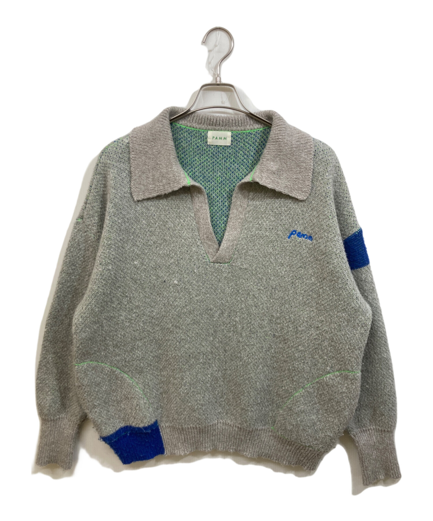 PAM パム ポロシャツ メンズ 【古着】【中古】 中古・古着通販】PAMM (パム) スキッパーニット グレー サイズ:SIZE