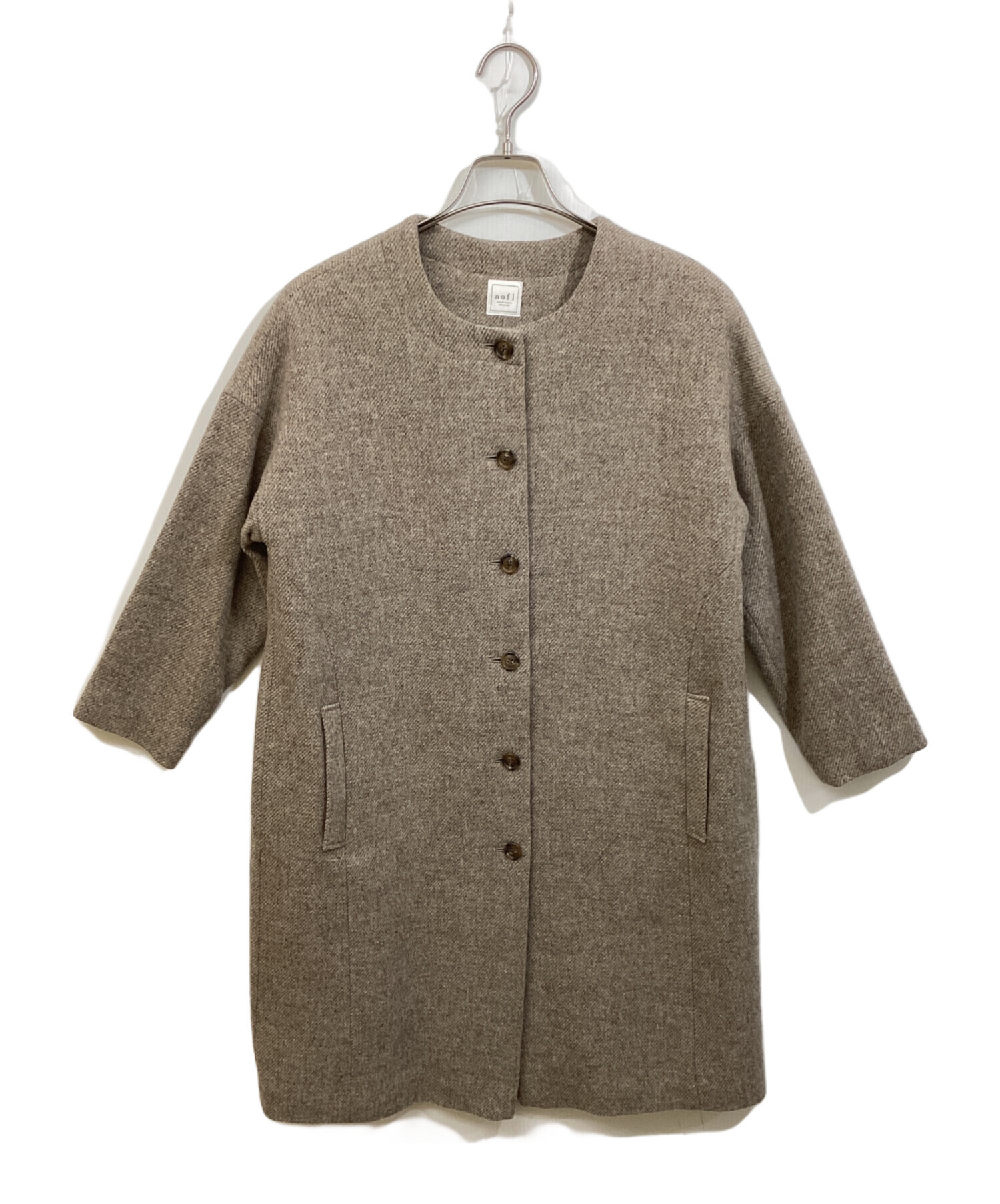 中古・古着通販】nofl (ノフル) ウールツイルコート ブラウン サイズ