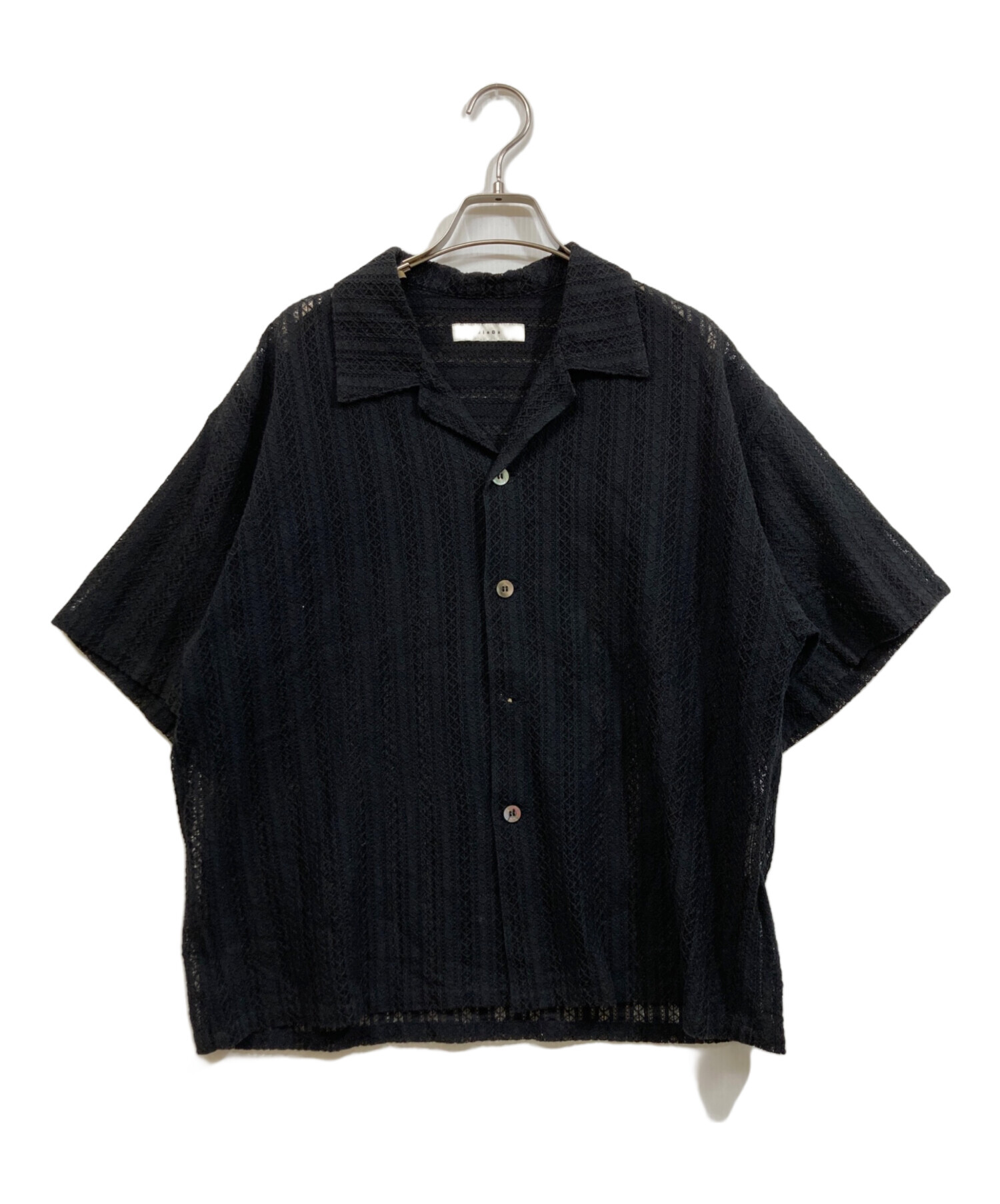 JieDa ジエダ 23SSLACE SHIRT レースシャツ ブラック 中古・古着通販】Jieda (ジエダ) LACE SHIRT S/S ブラック サイズ