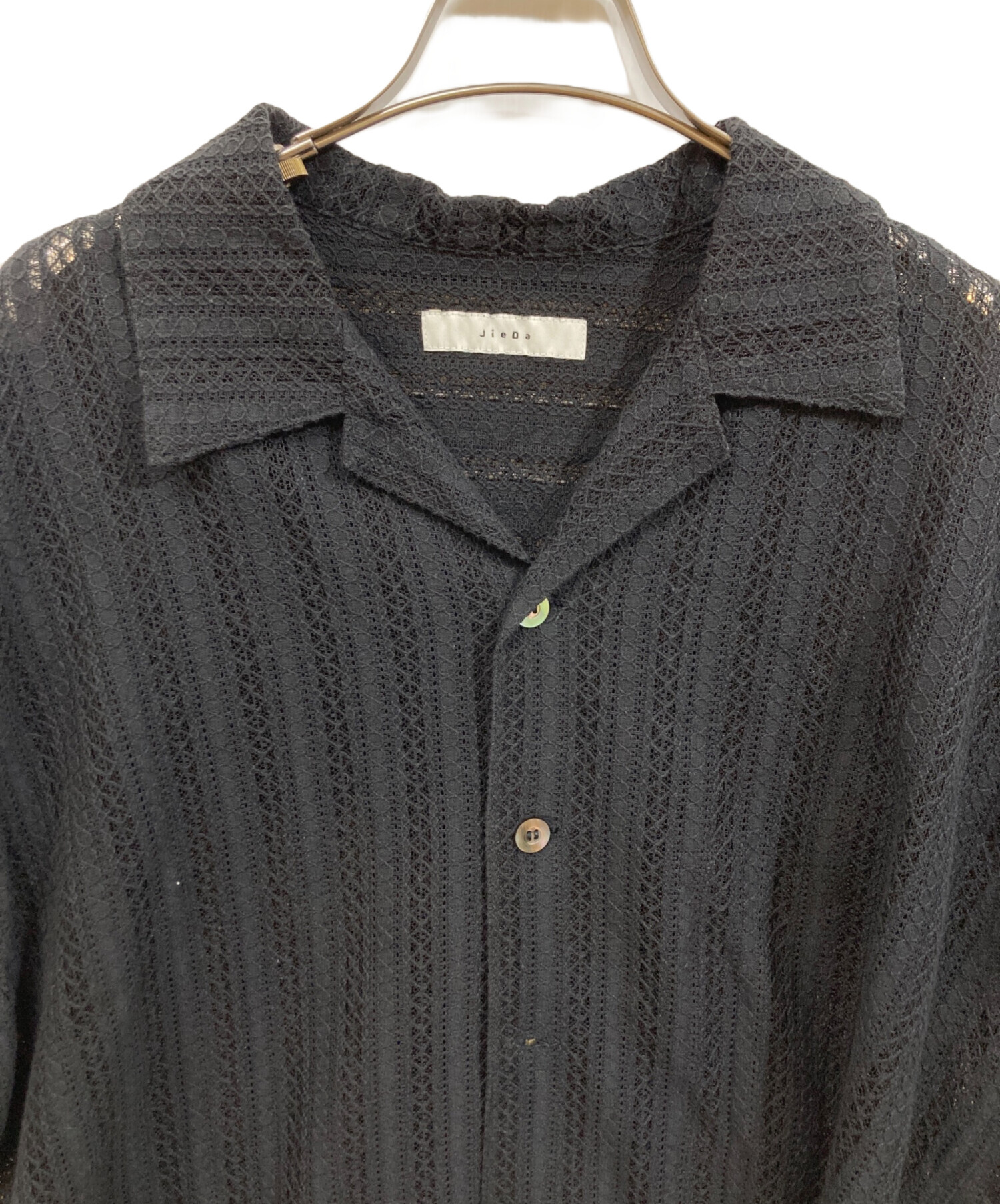 中古・古着通販】Jieda (ジエダ) LACE SHIRT S/S ブラック サイズ