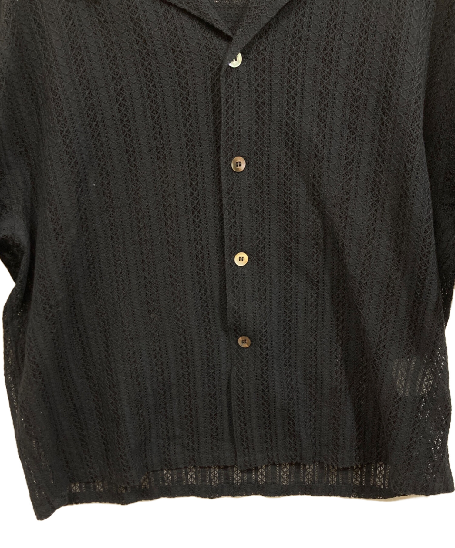 中古・古着通販】Jieda (ジエダ) LACE SHIRT S/S ブラック サイズ