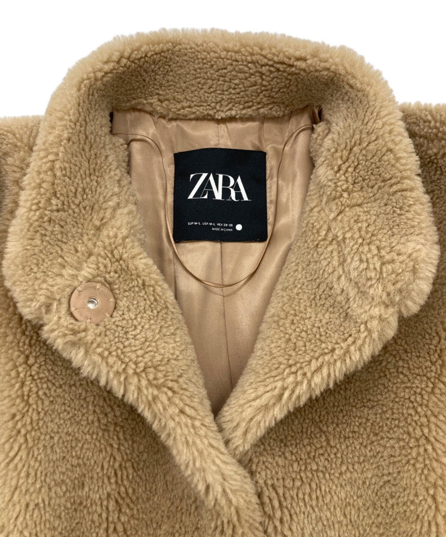 ZARA フェイクボアジャケット ZARA - zara クロップドフェイクボアジャケットの通販 by 魚｜ザラなら