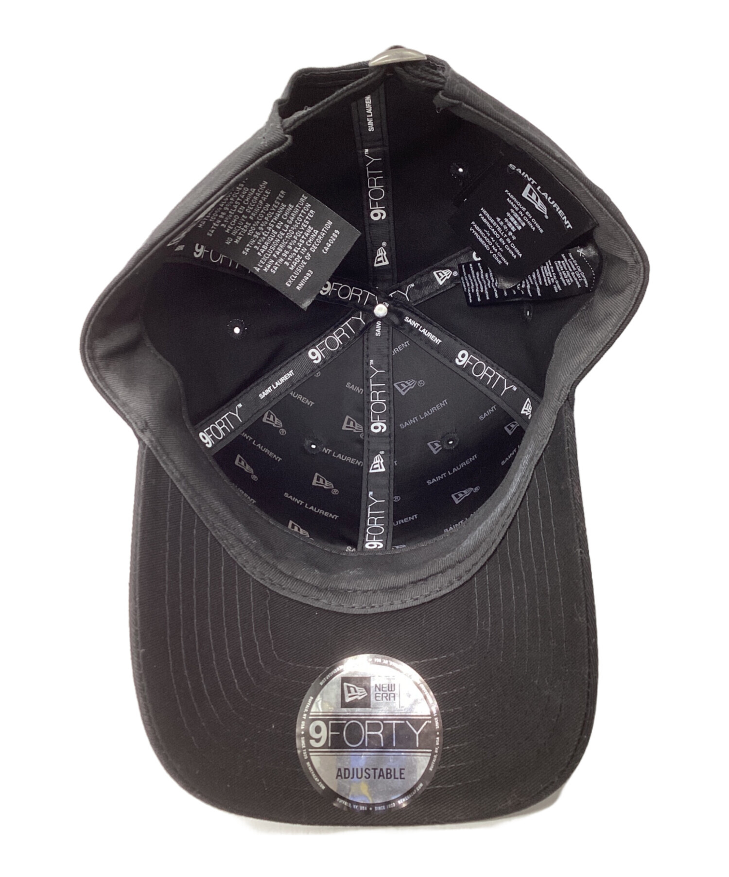 （美品）サンローランパリ　ロゴキャップ　ブラック サンローランパリ ロゴ キャップ 57 コットン ブラック 690929 SL