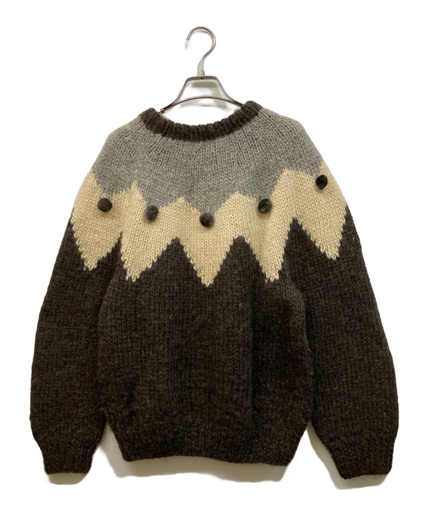 中古・古着通販】ISSEY SPORT (イッセイスポーツ) 総柄ニット グレー