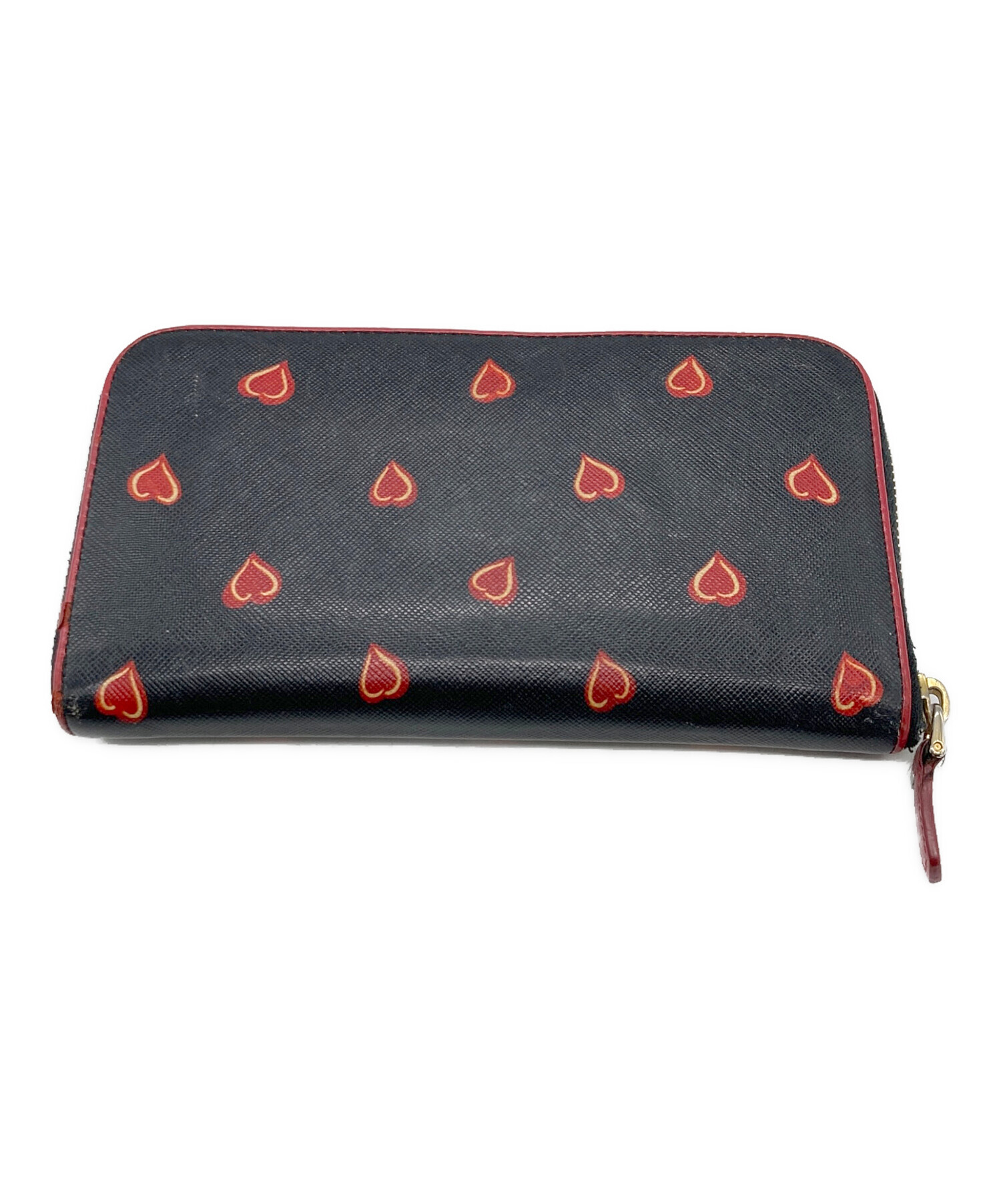 中古・古着通販】PRADA (プラダ) ハート柄長財布 ブラック｜ブランド