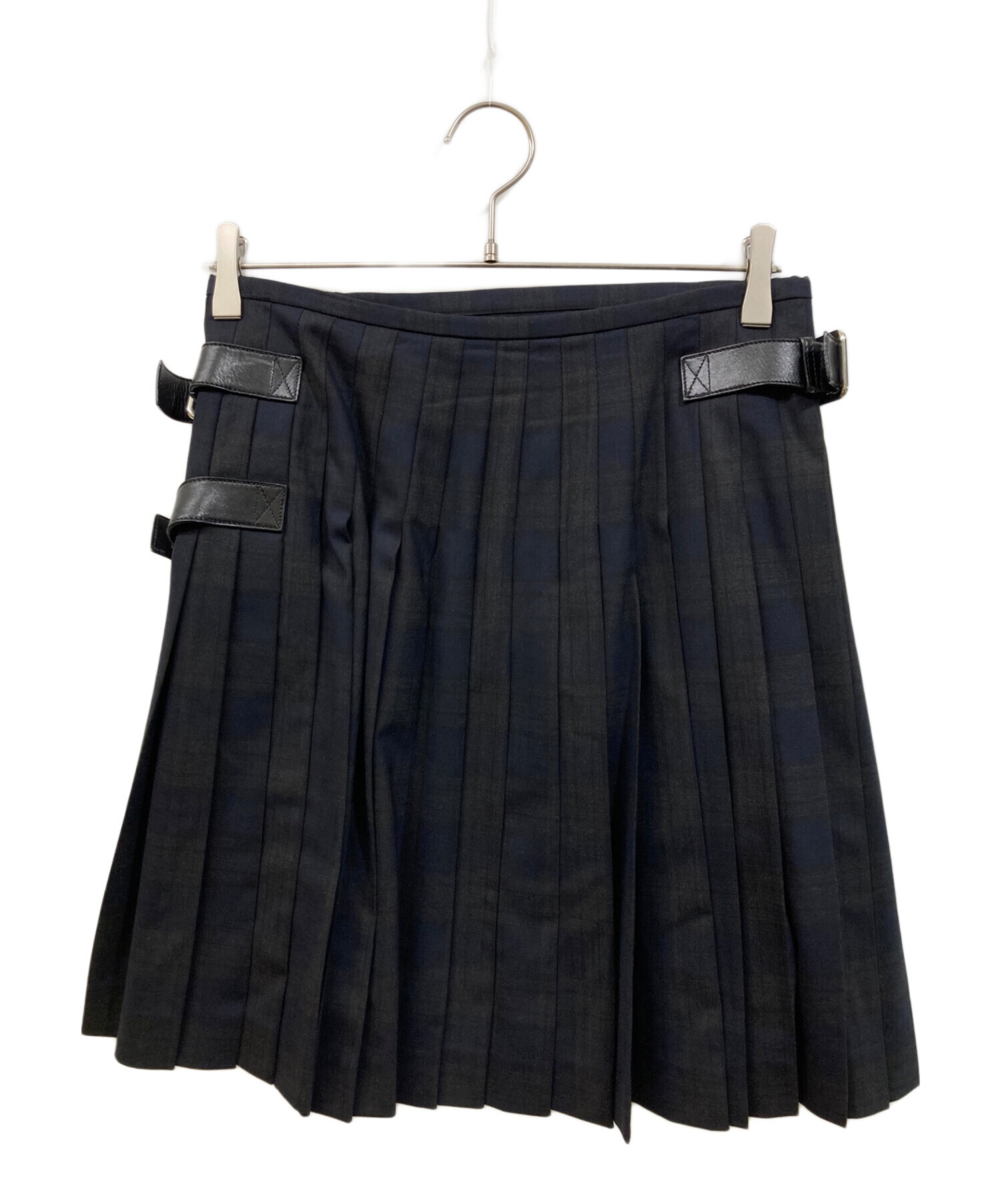 中古・古着通販】PRADA (プラダ) プリーツチェックミニスカート