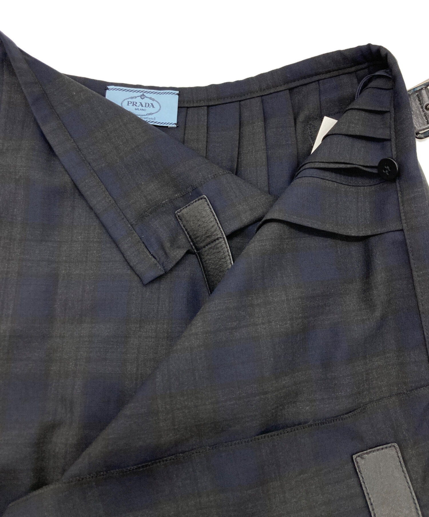 中古・古着通販】PRADA (プラダ) プリーツチェックミニスカート