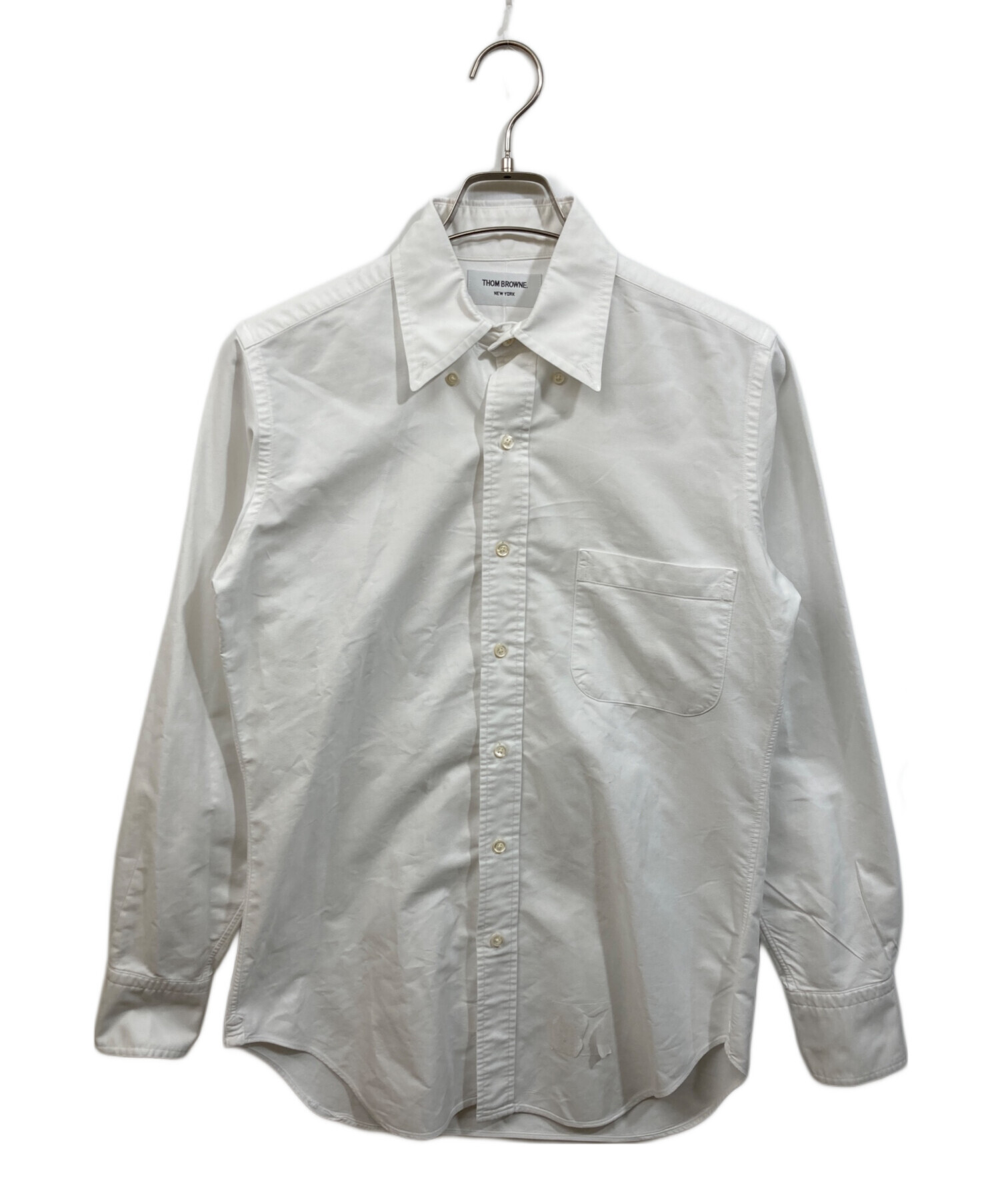 平*尾様 THOM BROWNE ボタンダウンシャツ サイズ1 中古・古着通販】Thom Browne (トムブラウン) ボタンダウンシャツ