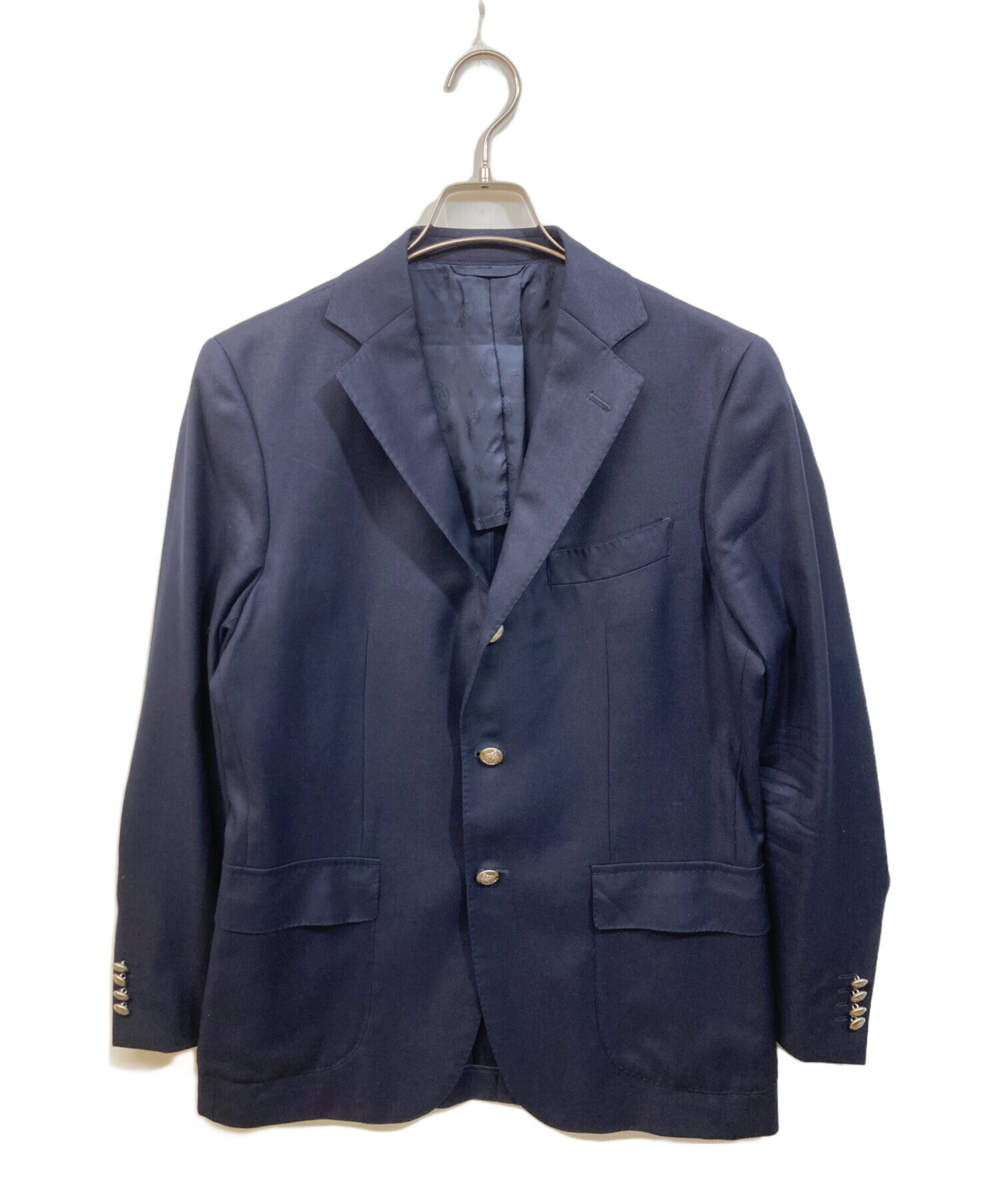 ミツミネ ロロピアーナ テーラードジャケット 三者混 千鳥格子 ネイビー XL 中古・古着通販】MITSUMINE (ミツミネ) LORO PIANA (ロロピアーナ