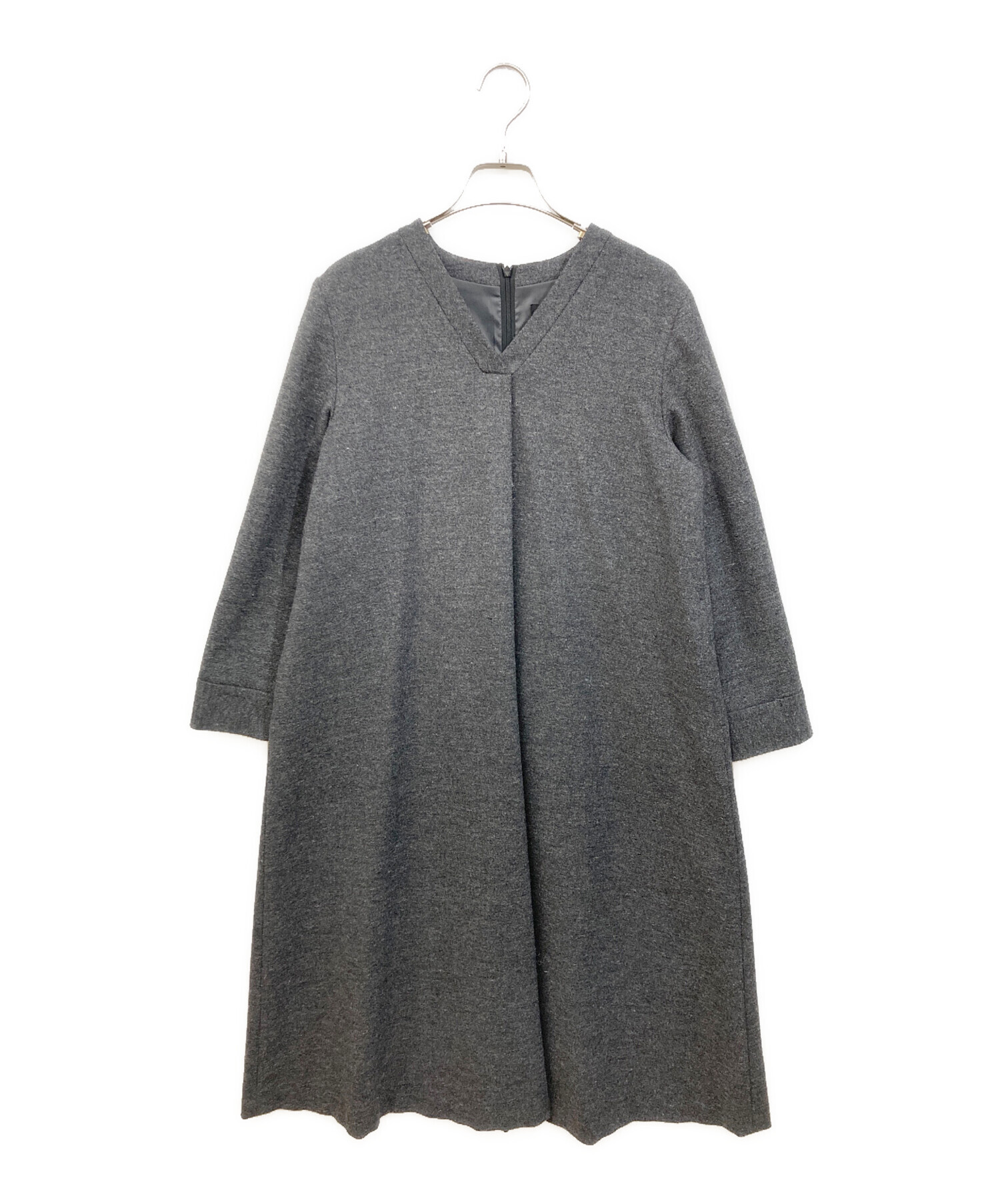 ダークグレー ワンピース 中古 中古・古着通販】UNITED (ユナイテッド) ツィード Vネック ワンピース