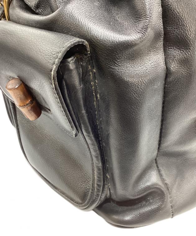 中古・古着通販】GUCCI (グッチ) バンブーハンドルリュック ブラック