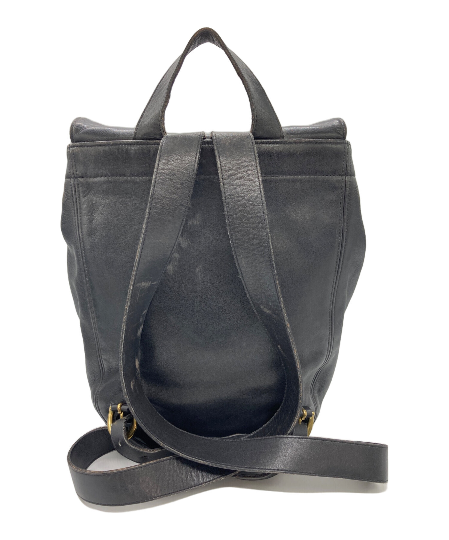中古・古着通販】COACH (コーチ) レザーリュック ブラック｜ブランド 