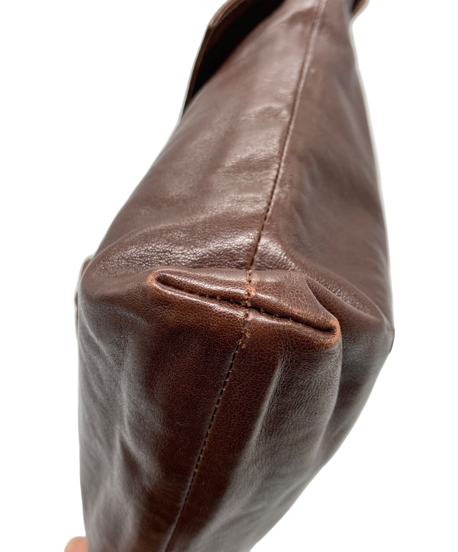 中古・古着通販】genten (ゲンテン) レザーショルダーバッグ ブラウン