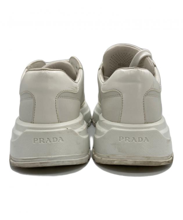 中古・古着通販】PRADA (プラダ) Prax 01 レザー スニーカー ホワイト