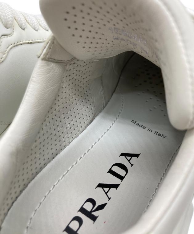 中古・古着通販】PRADA (プラダ) Prax 01 レザー スニーカー ホワイト