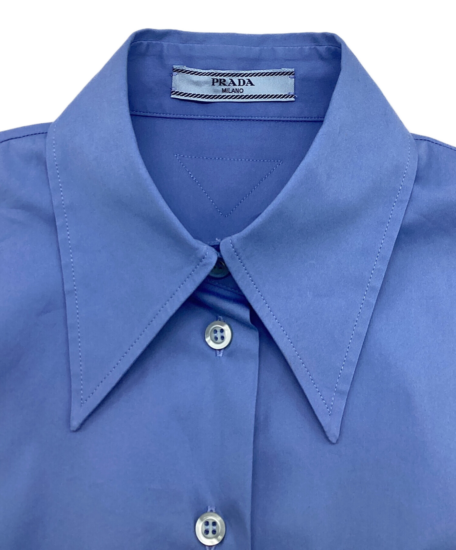中古・古着通販】PRADA (プラダ) ドレスシャツ スカイブルー サイズ
