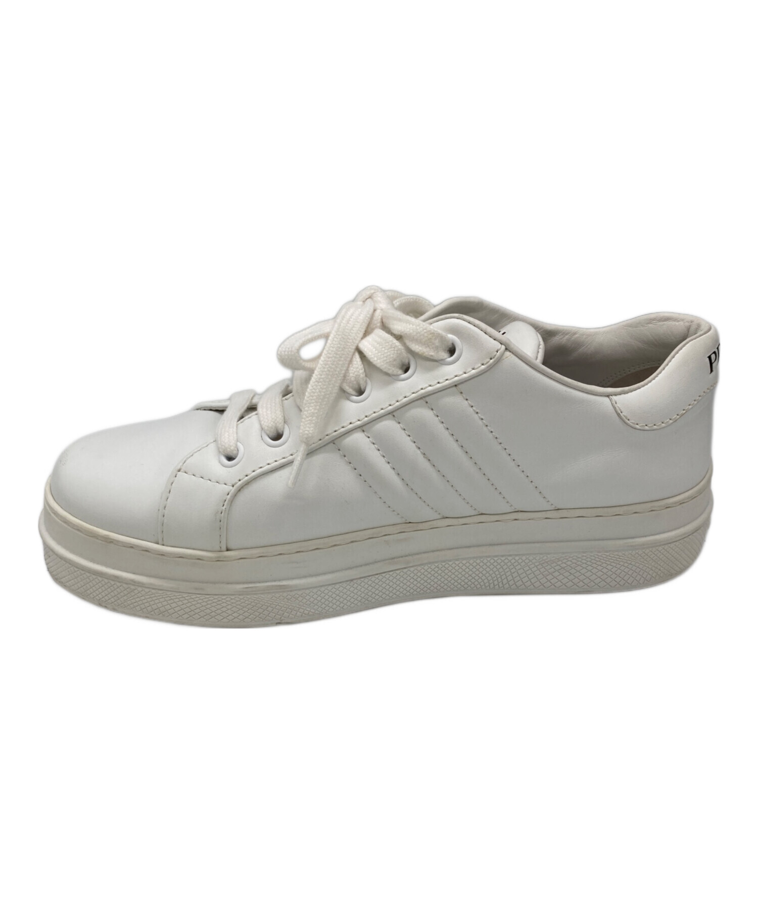 中古・古着通販】PRADA (プラダ) ヒールロゴローカットスニーカー