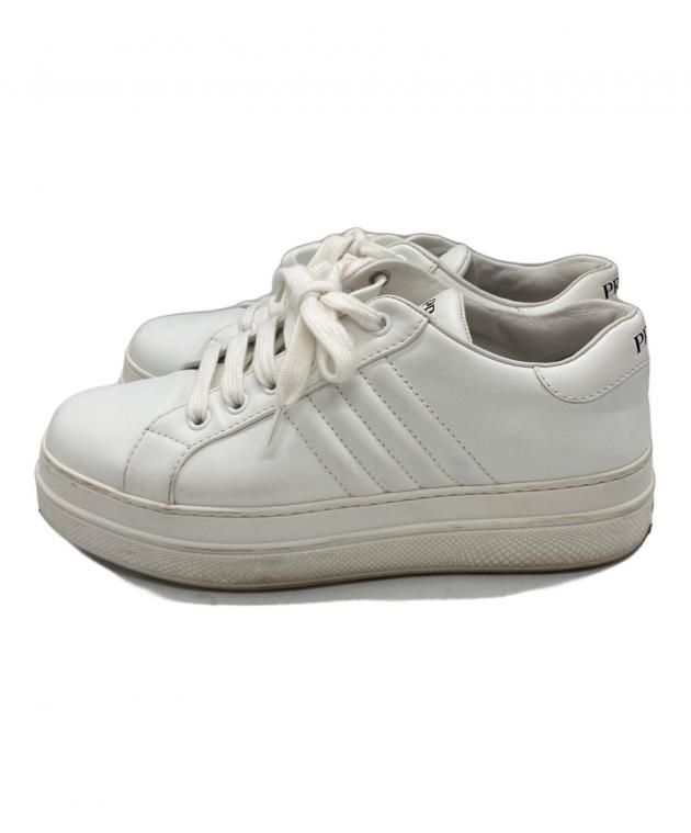 中古・古着通販】PRADA (プラダ) ヒールロゴローカットスニーカー