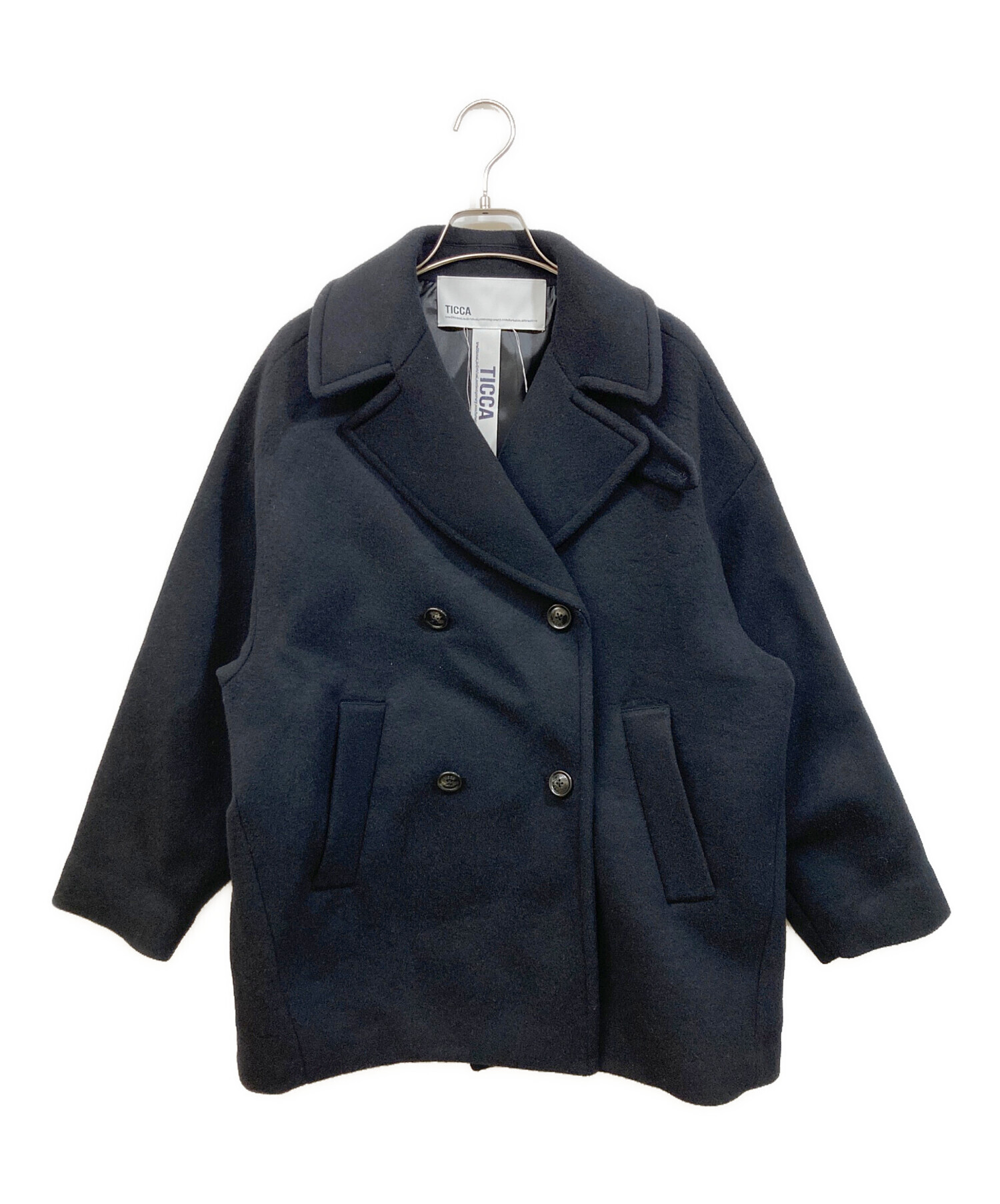 中古・古着通販】ticca (ティッカ) Pコート ブラック サイズ:Free
