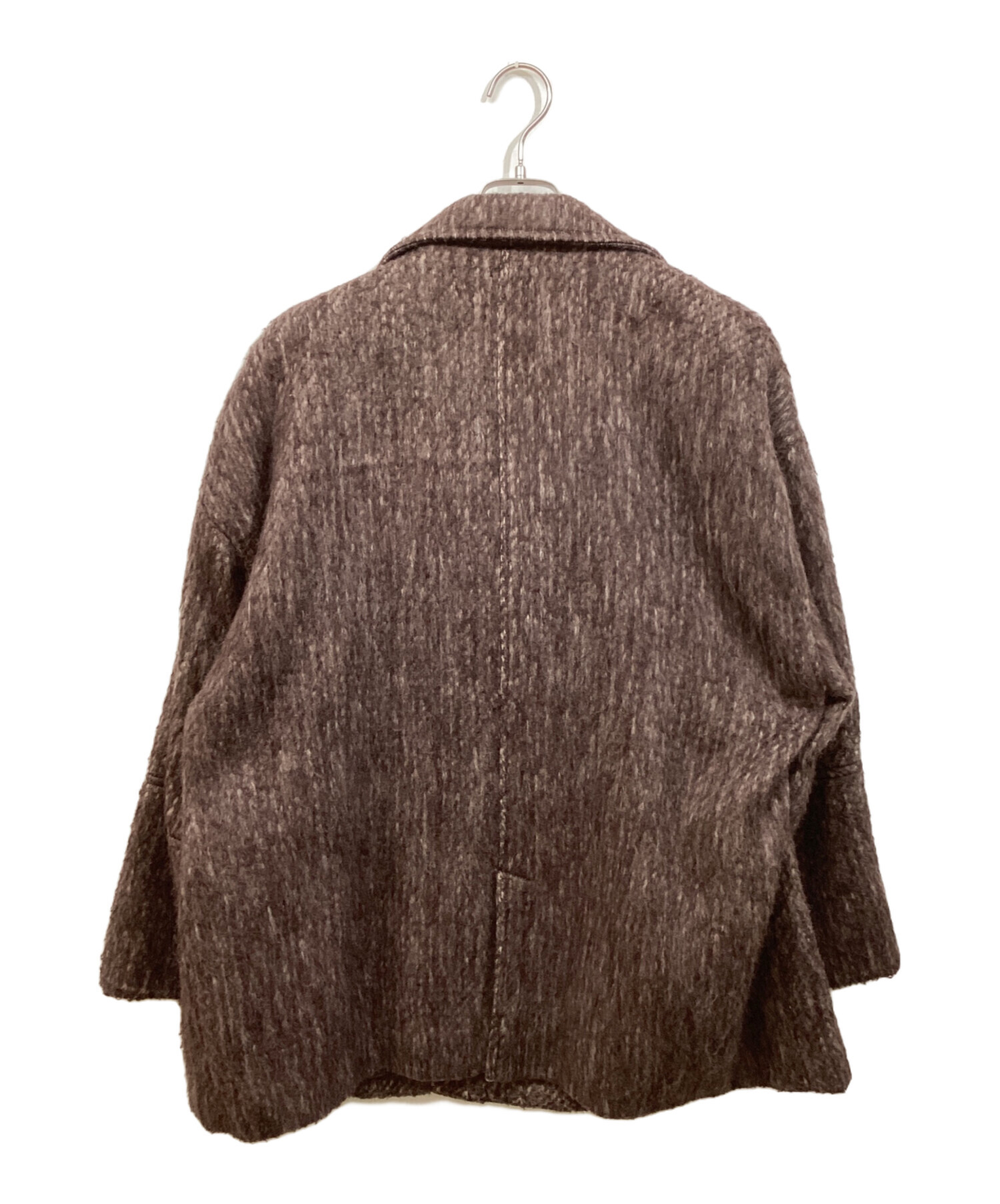 中古・古着通販】hellam (ヘラム) シャギーミドルコート ブラウン