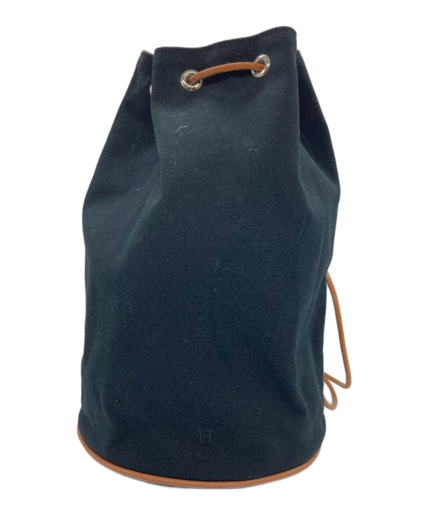 中古・古着通販】HERMES (エルメス) 巾着バッグ ブラック｜ブランド