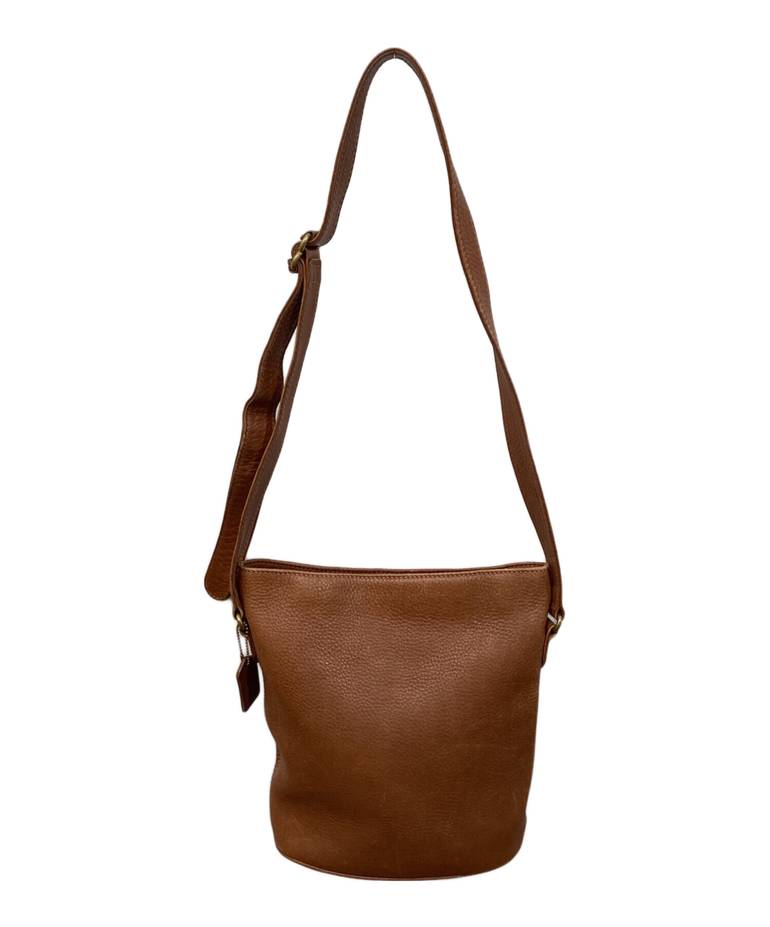 COACH トートバッグ ダークブラウン レザーバケツ型ショルダーバック 中古・古着通販】COACH (コーチ) バケツ型トートバッグ ブラウン
