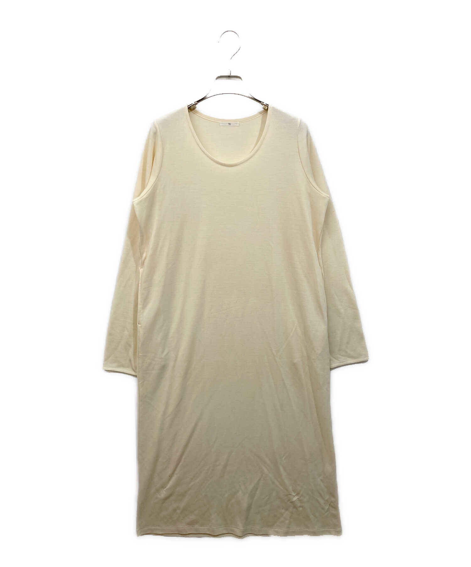 中古・古着通販】Y's (ワイズ) ウール長袖ワンピース アイボリー