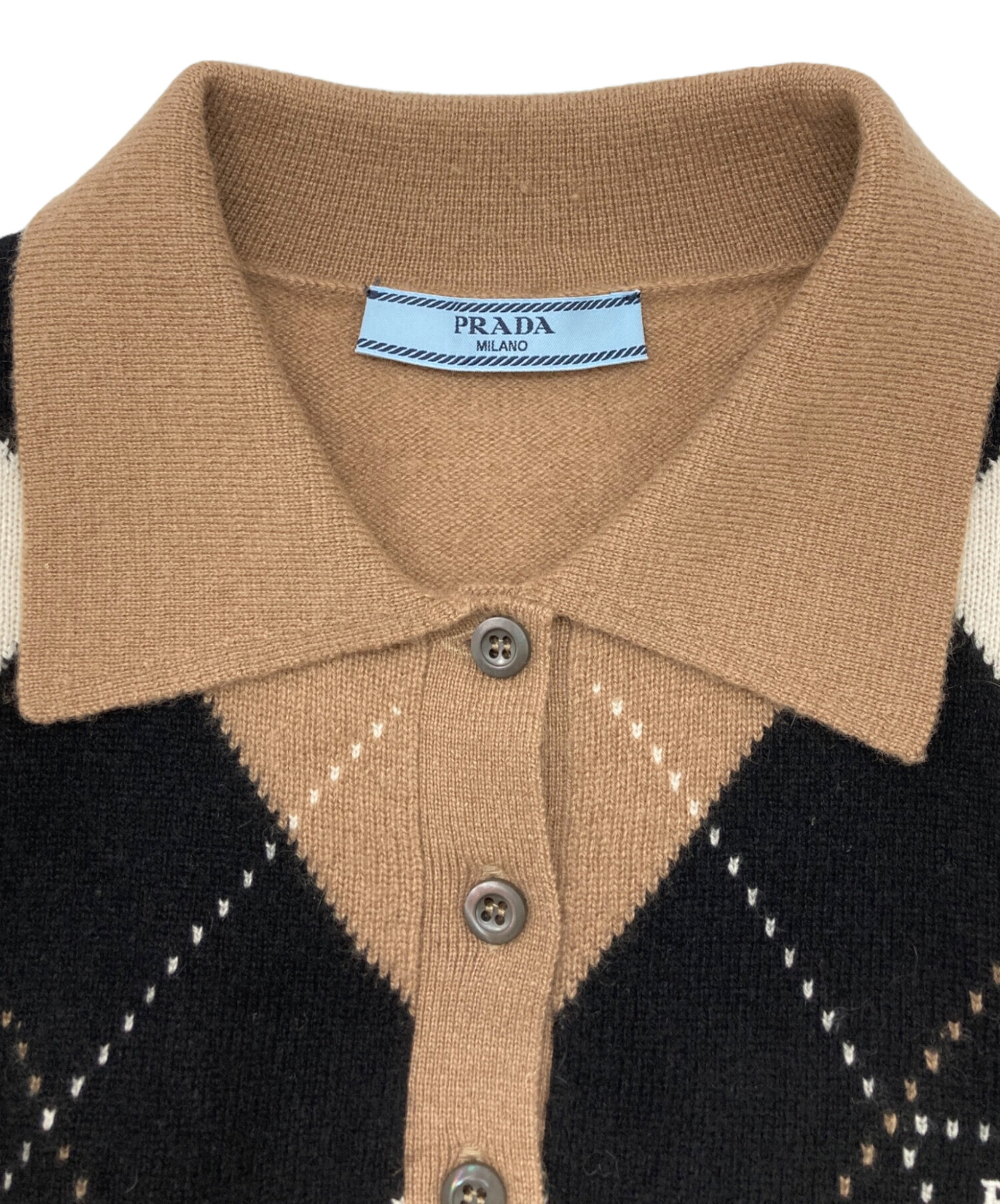 中古・古着通販】PRADA (プラダ) カシミヤ ロゴ アーガイル 長袖