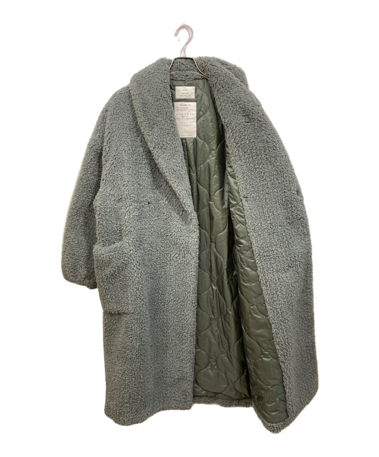 中古・古着通販】HYKE (ハイク) FAUX SHEARING MEDICAL COAT グレー
