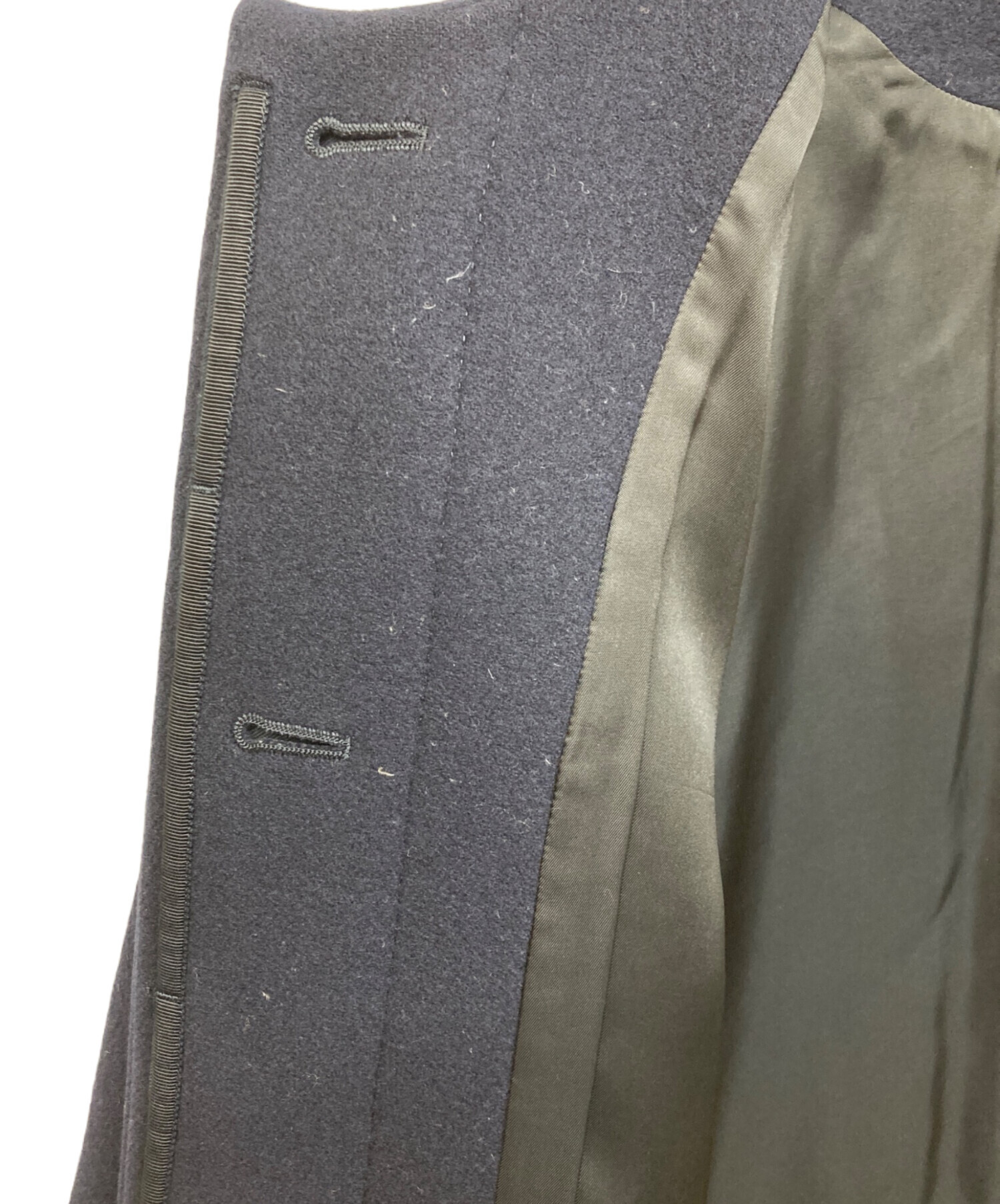 中古・古着通販】YLEVE (イレーヴ) メルトンウールノーカラーコート
