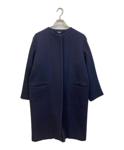 美品▲定価8.6万▲YLEVEイレーヴ//メルトンノーカラーウールコート▲水色 中古・古着通販】YLEVE (イレーヴ) メルトンウールノーカラーコート