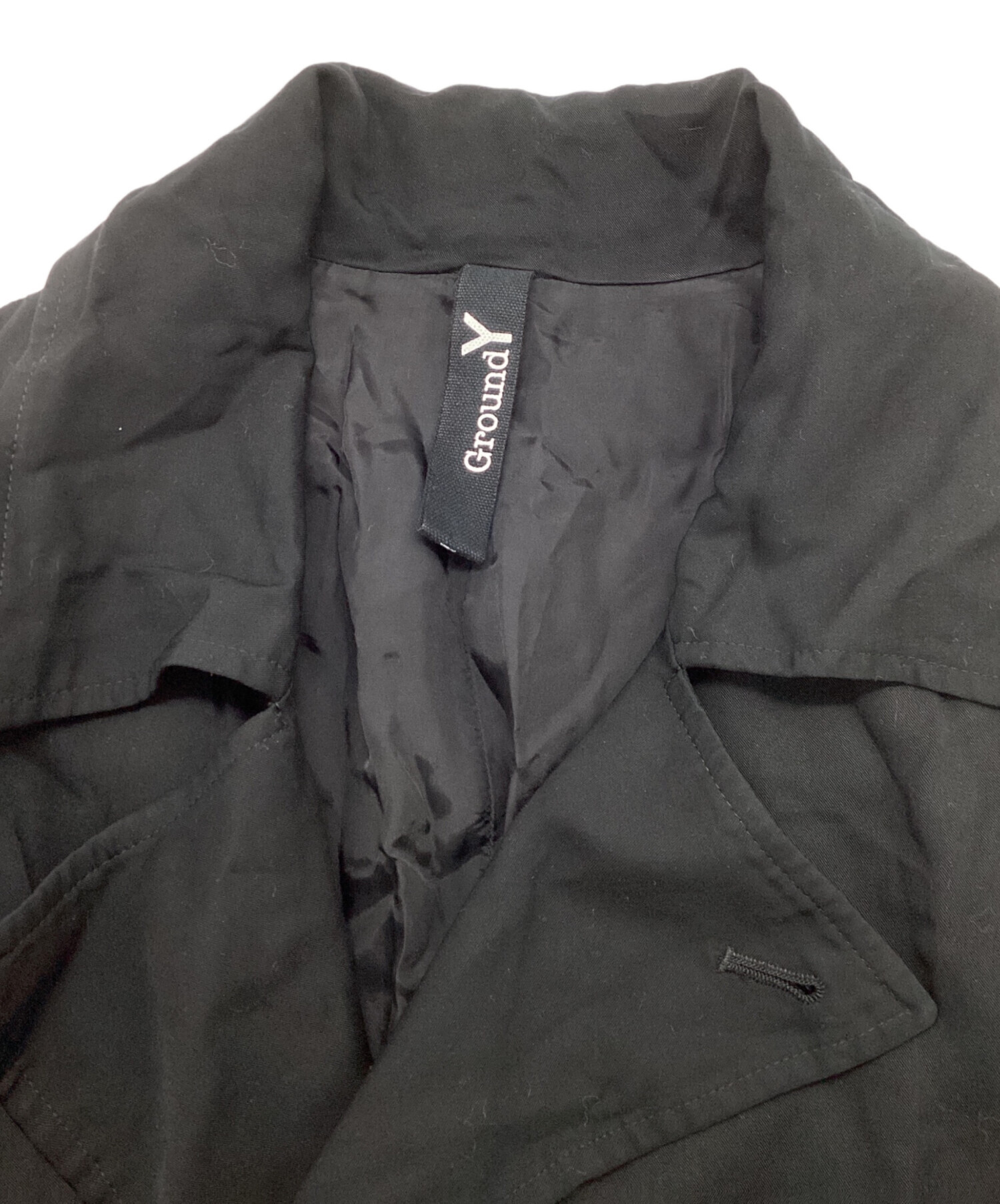 中古・古着通販】GROUND Y (グラウンドワイ) ダブルコート ブラック