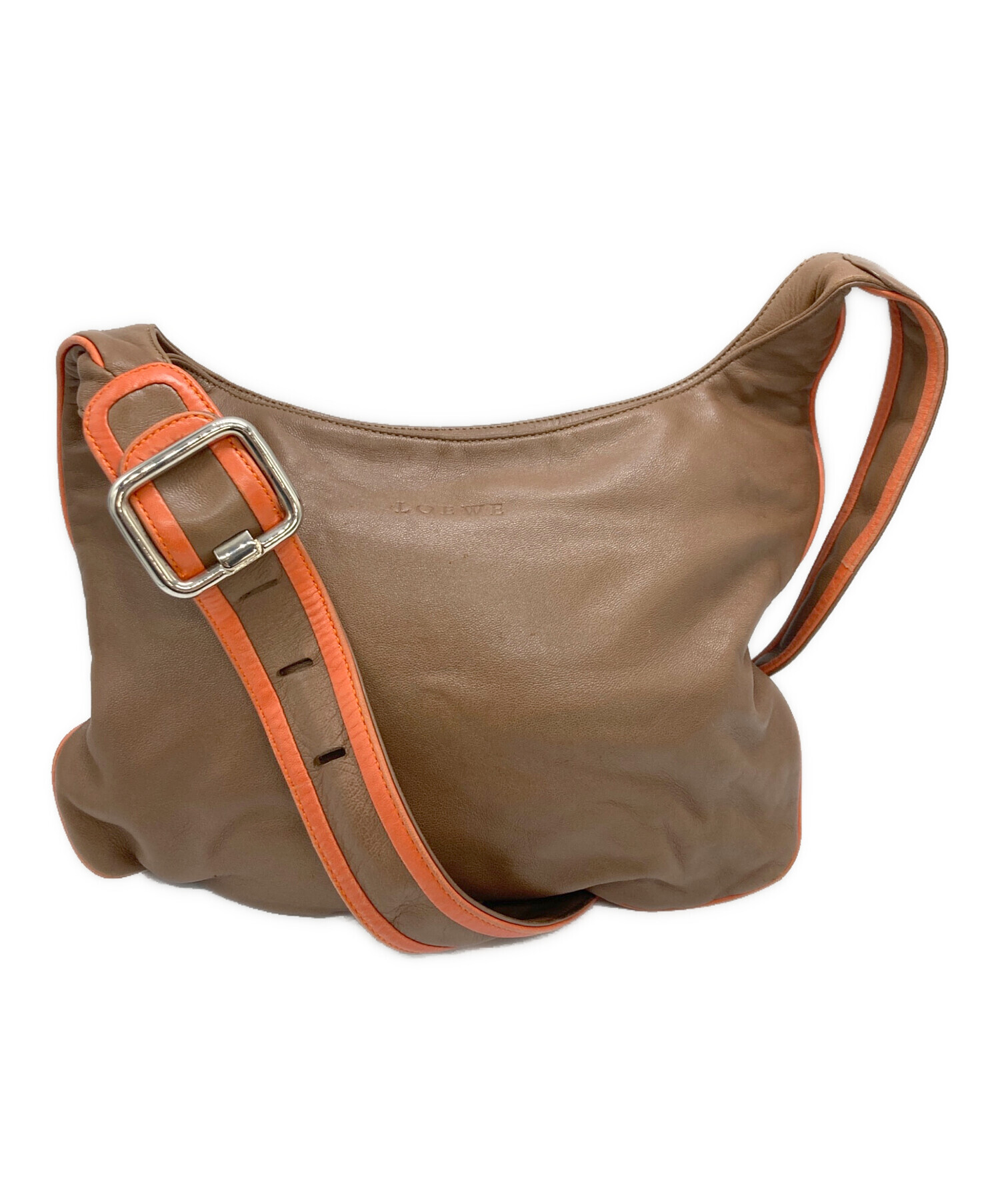 中古・古着通販】LOEWE (ロエベ) レザーワンショルダーバッグ ブラウン