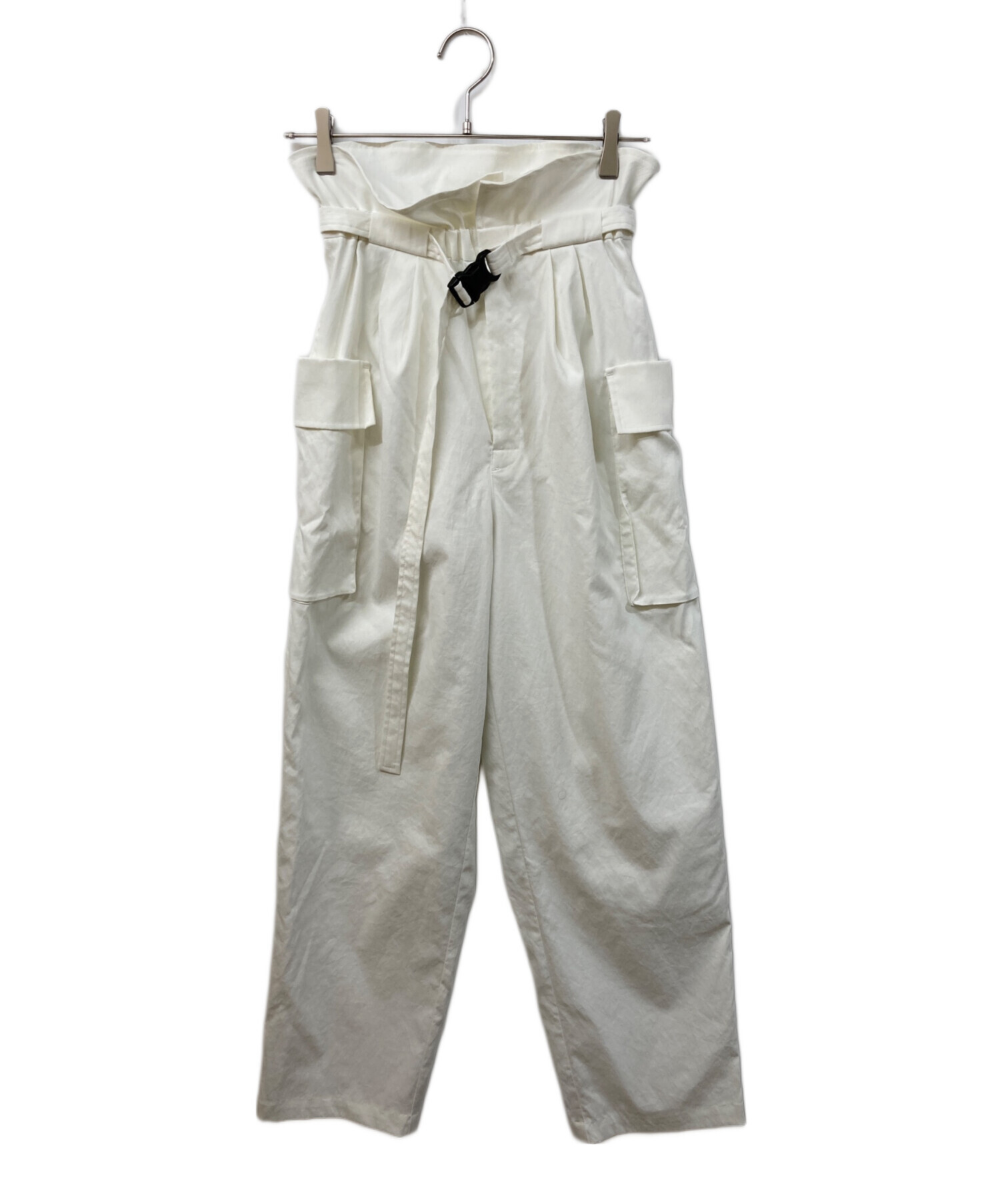 IIROT イロット　Taffeta active pants_White 36 中古・古着通販】IIROT (イロット) High Rise Band Pants ホワイト