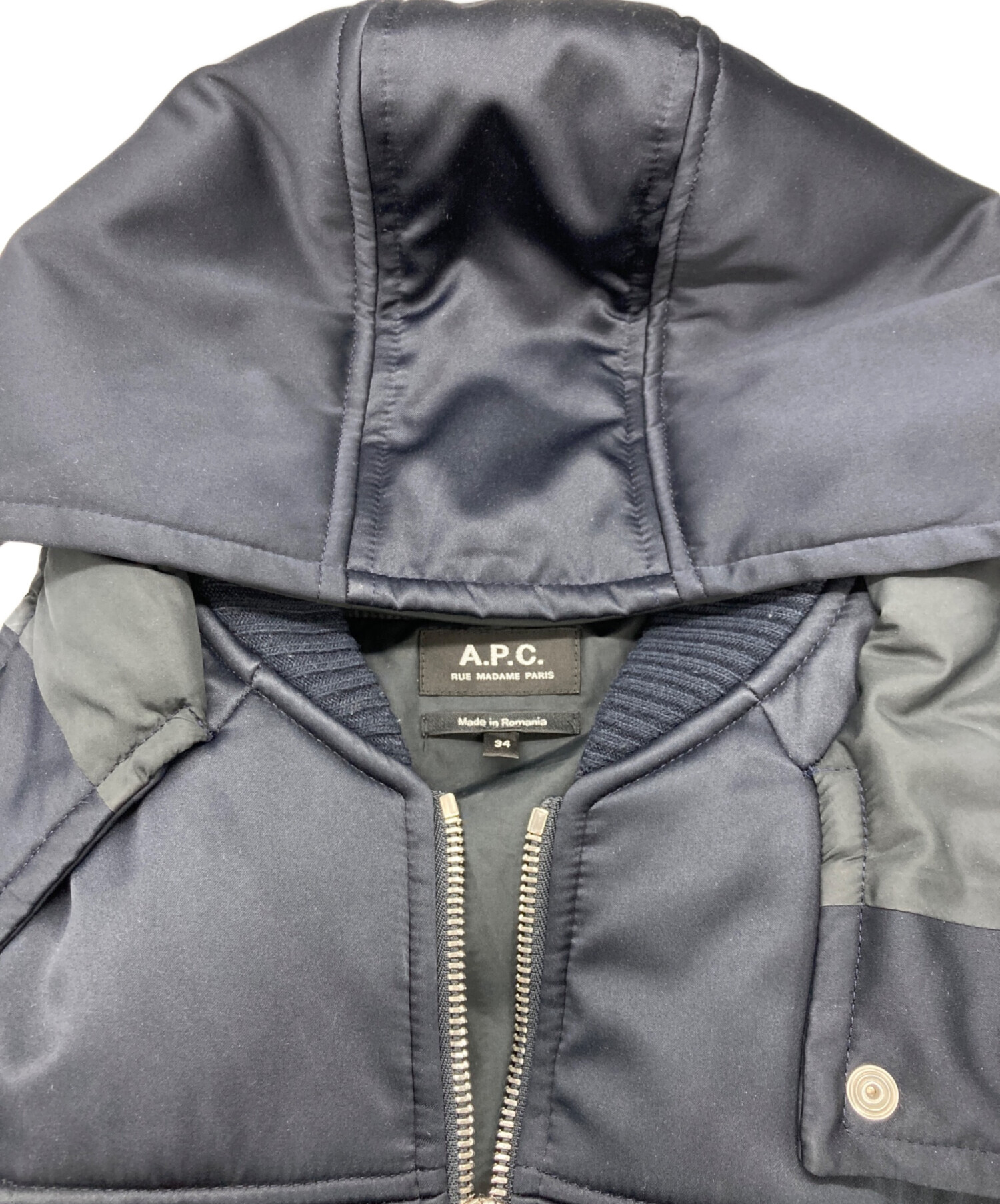 中古・古着通販】A.P.C. (アーペーセー) 中綿コート ネイビー サイズ 